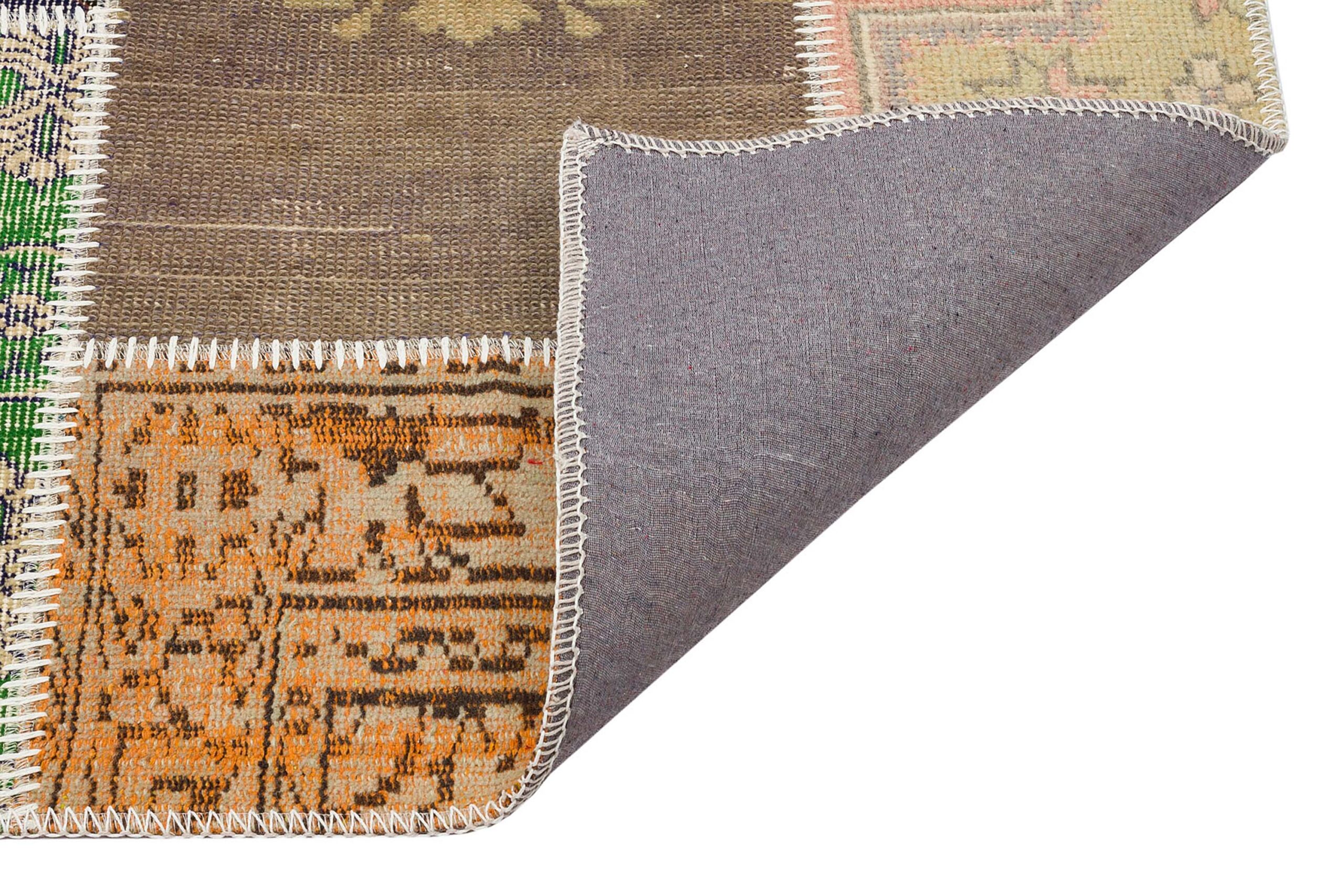 Handmade Patchwork Rug — detail view 3, handmade vintage rug