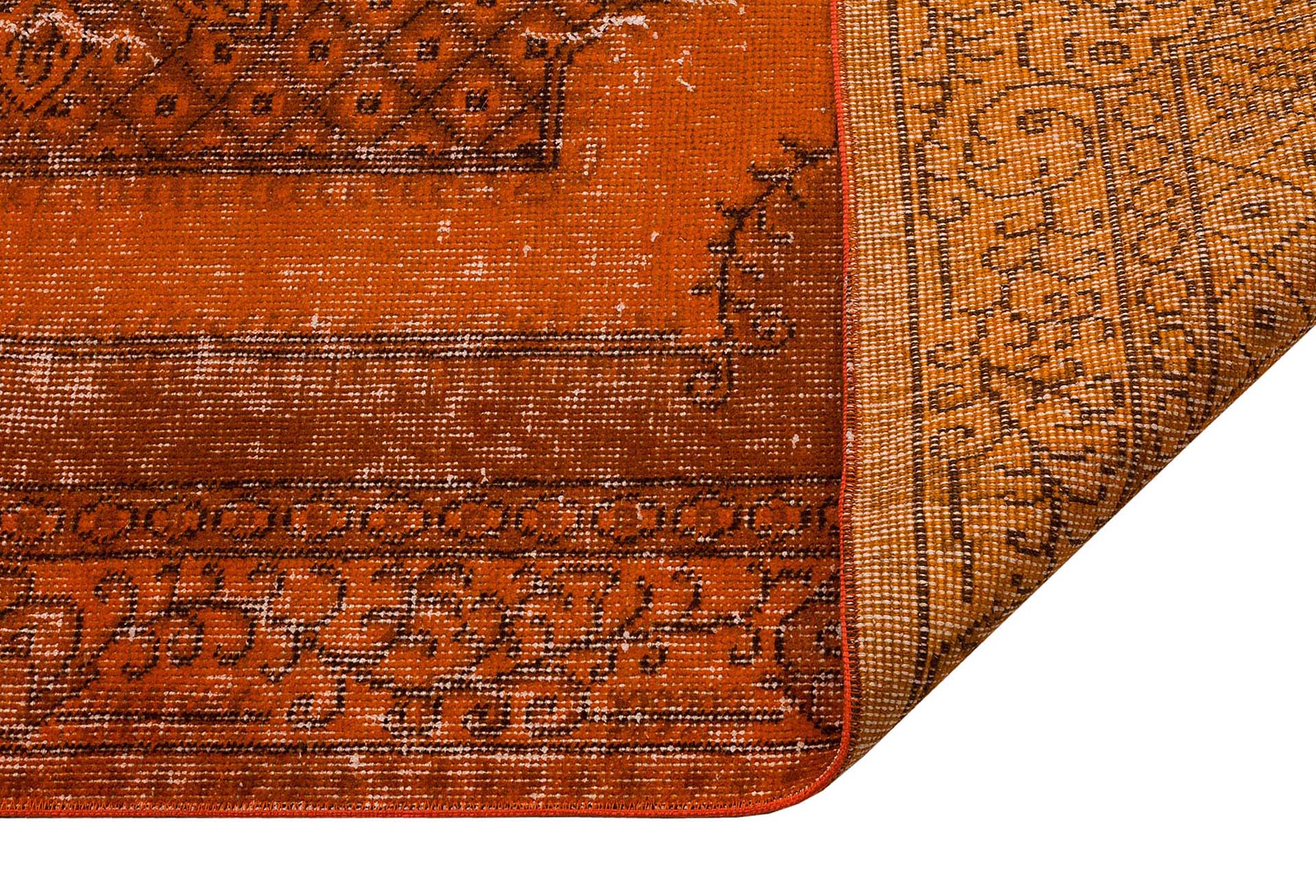 Distressed Vintage Handwoven Rug — detail view 2, handmade vintage rug