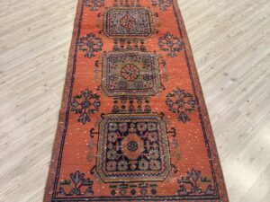 Eskitme El Dokuma Vintage Yolluk Halı 91x348 cm 10456