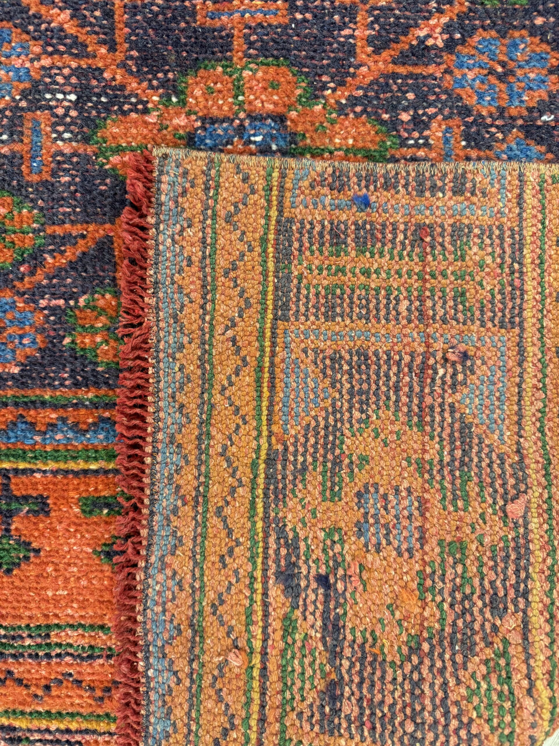Distressed Handwoven Vintage Runner Rug — detail view 3, handmade vintage rug