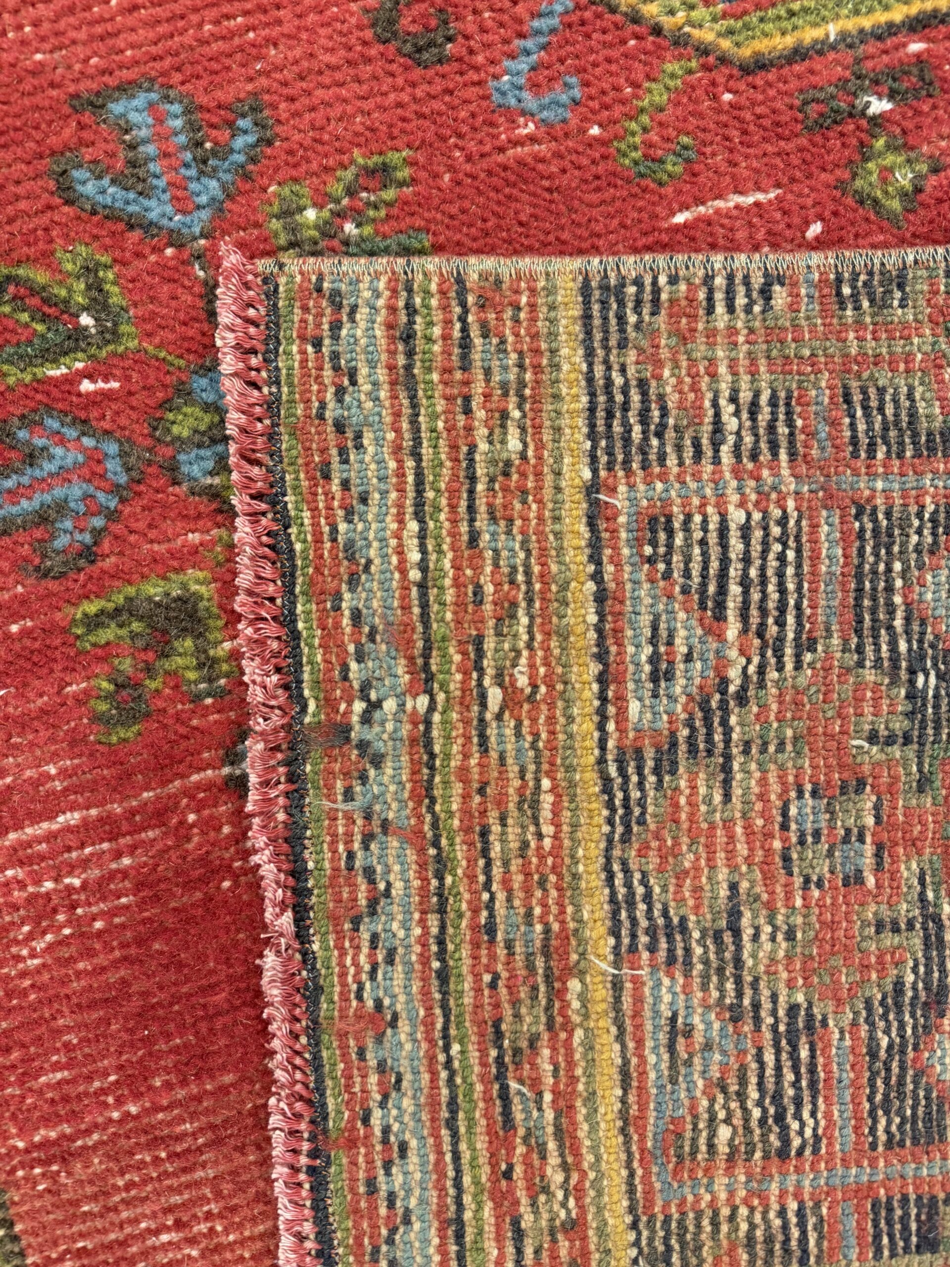 Distressed Hand-Woven Vintage Runner Rug — detail view 3, handmade vintage rug