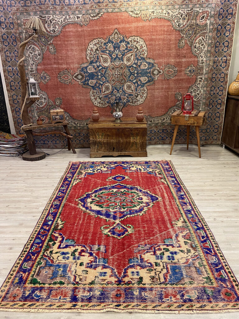 Handwoven Vintage Rug, detail view 2, handmade rug, SKU 10308