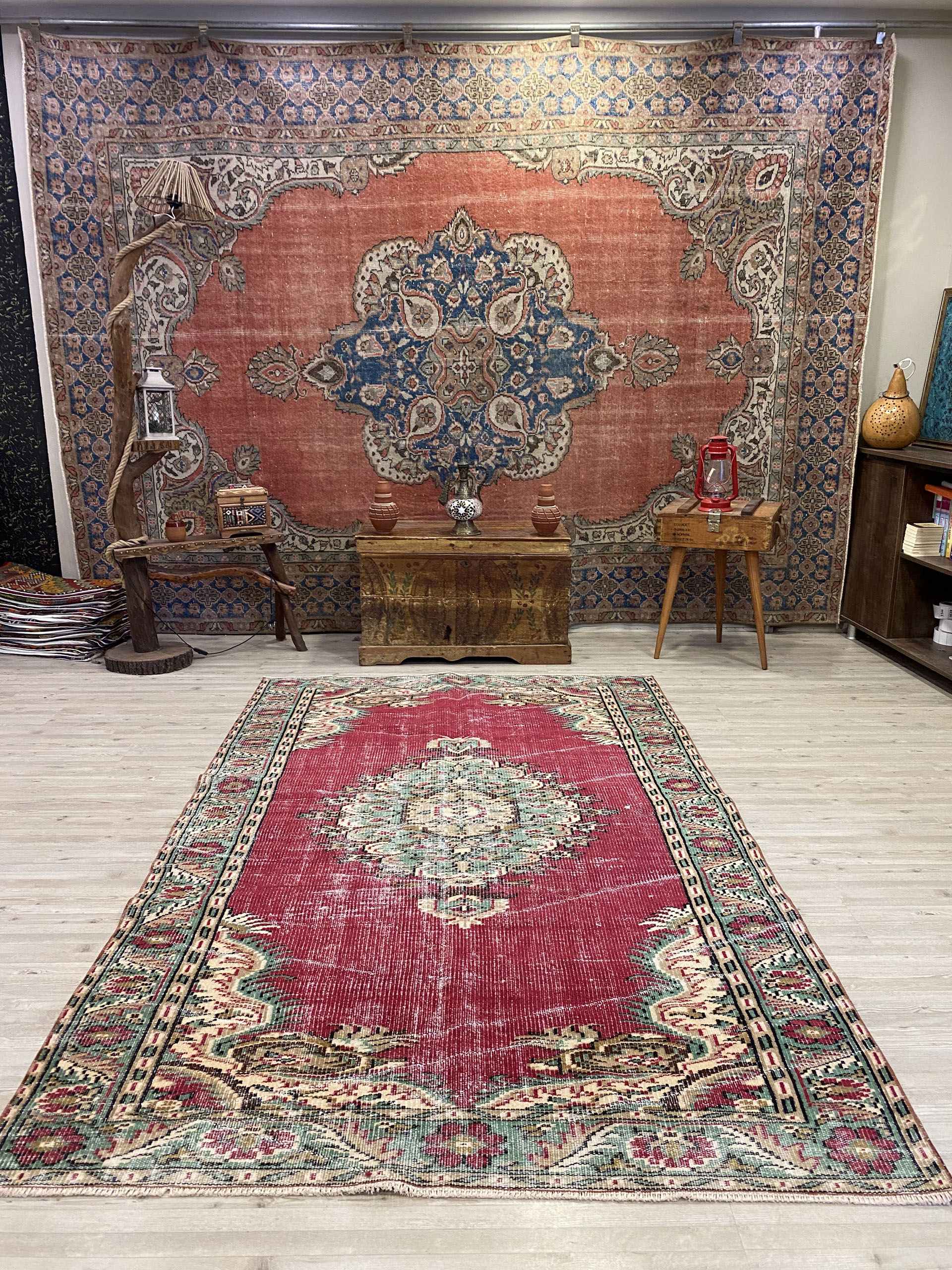 Handwoven Rug with Natural Dyes — detail view 5, handmade vintage rug