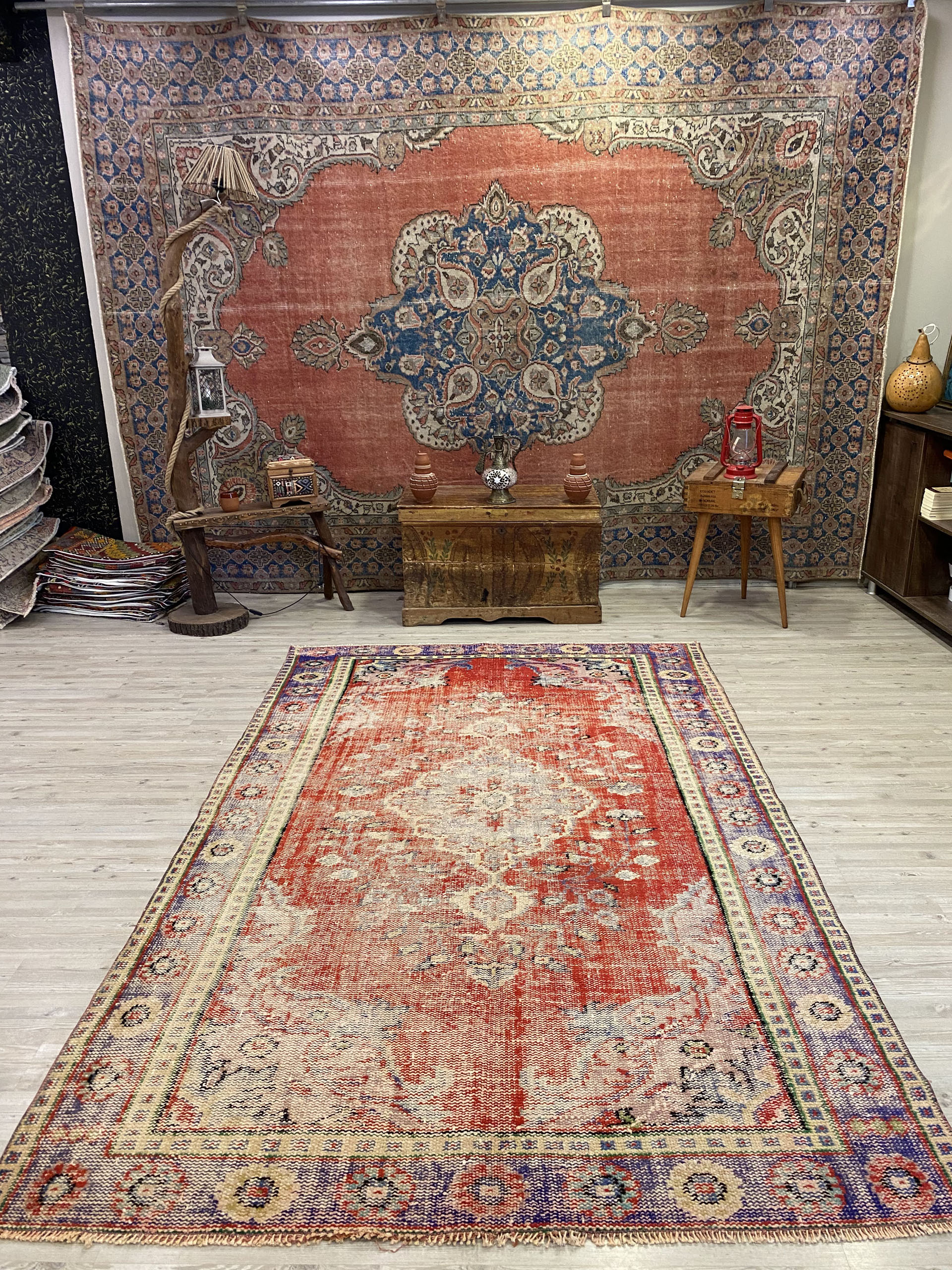 Traditional Vintage Handmade Rug — detail view 2, handmade vintage rug