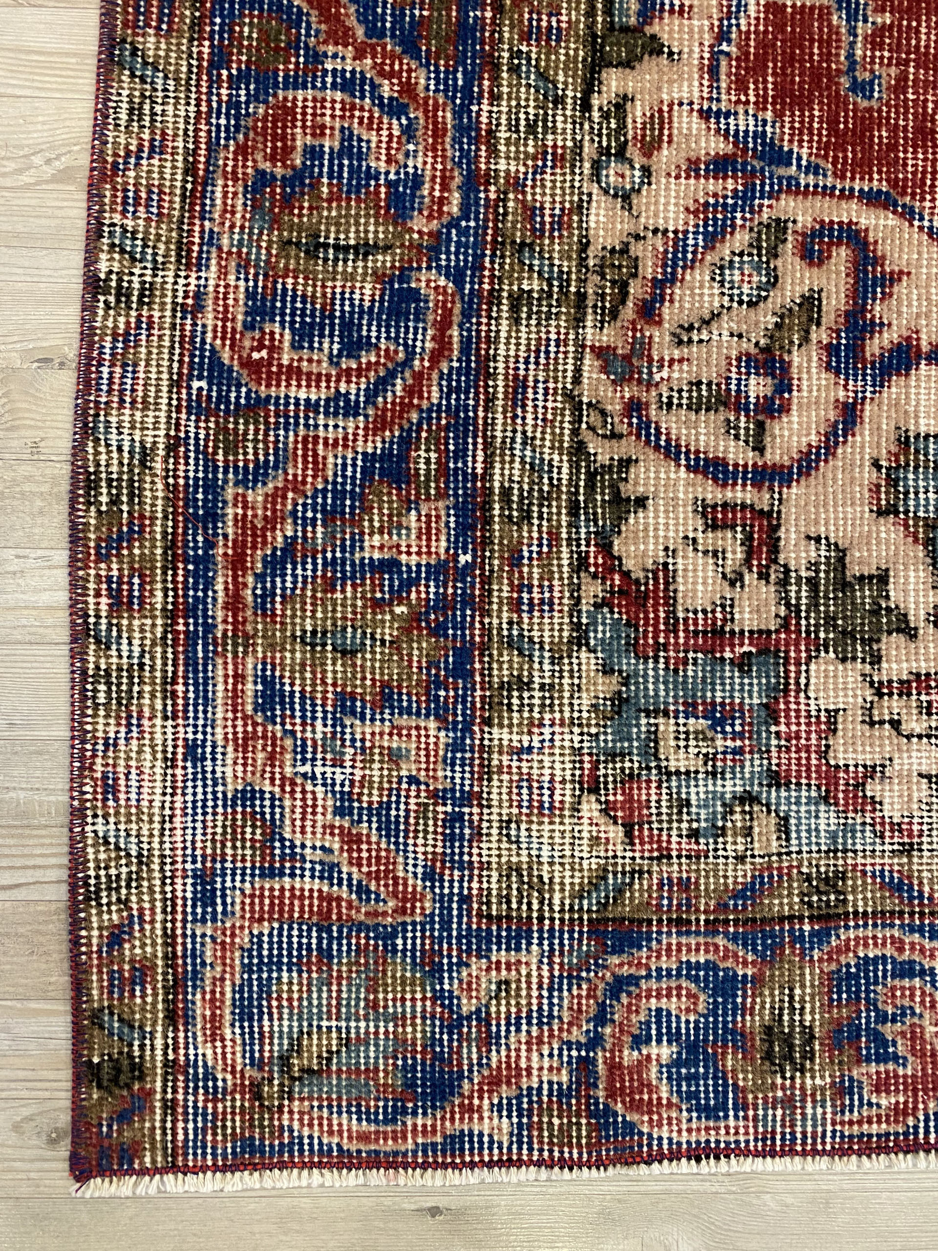 Handmade Distressed Rug — detail view 5, handmade vintage rug