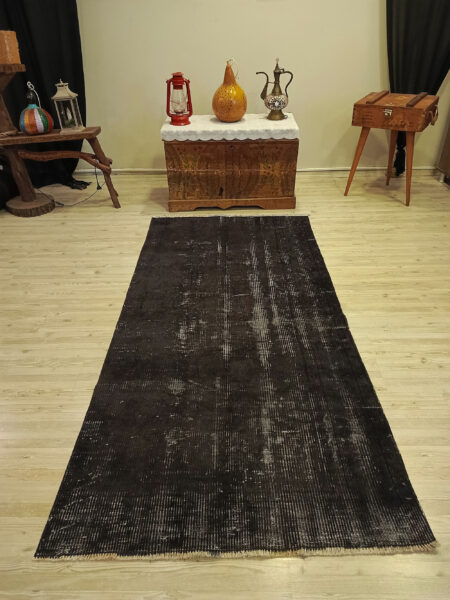 Vintage Wool-Woven Rug, vintage rug, Handmade, hand-knotted wool & silk, size 106 × 220 cm, from Kars