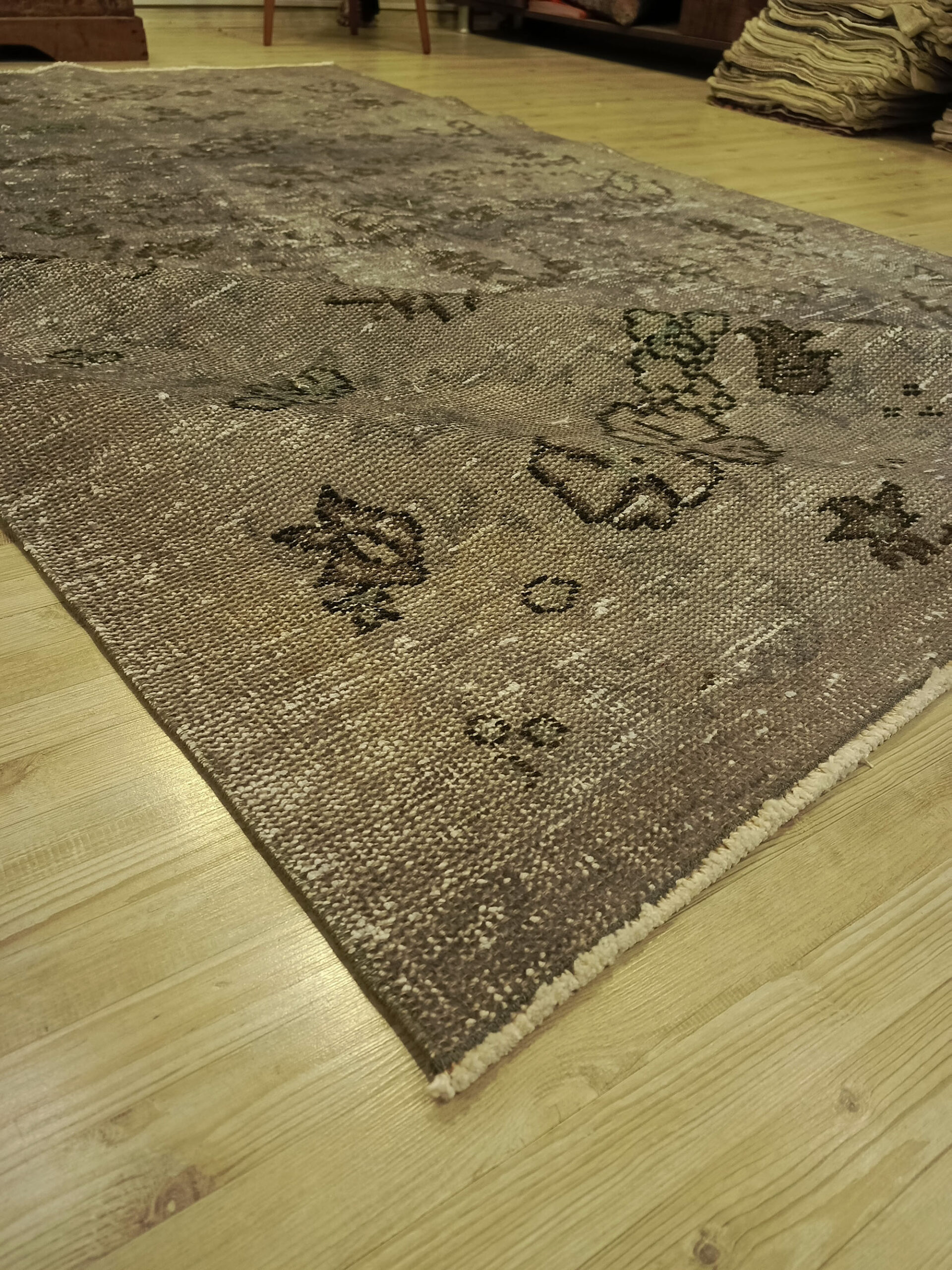 Handcrafted Distressed Rug — detail view 4, handmade vintage rug