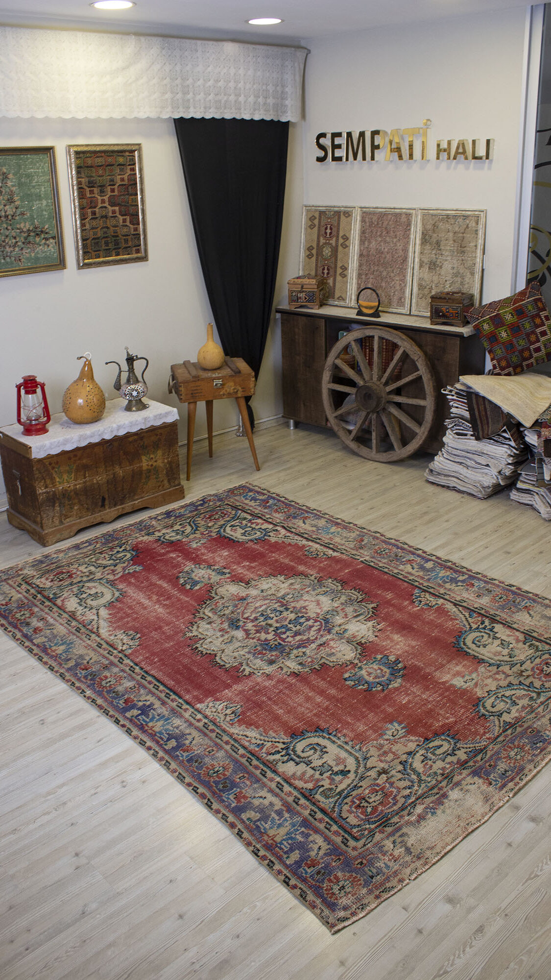Century-Old Antique-Style Rug — detail view 2, handmade vintage rug