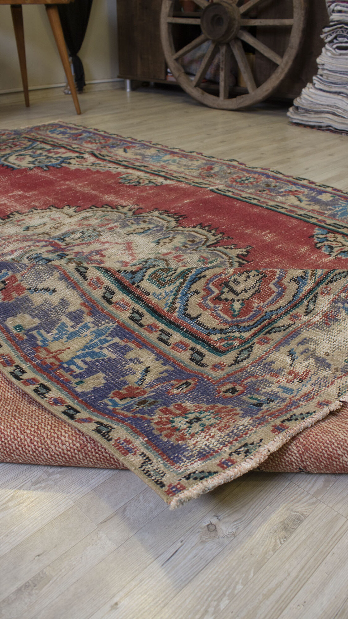 Century-Old Antique-Style Rug — detail view 4, handmade vintage rug