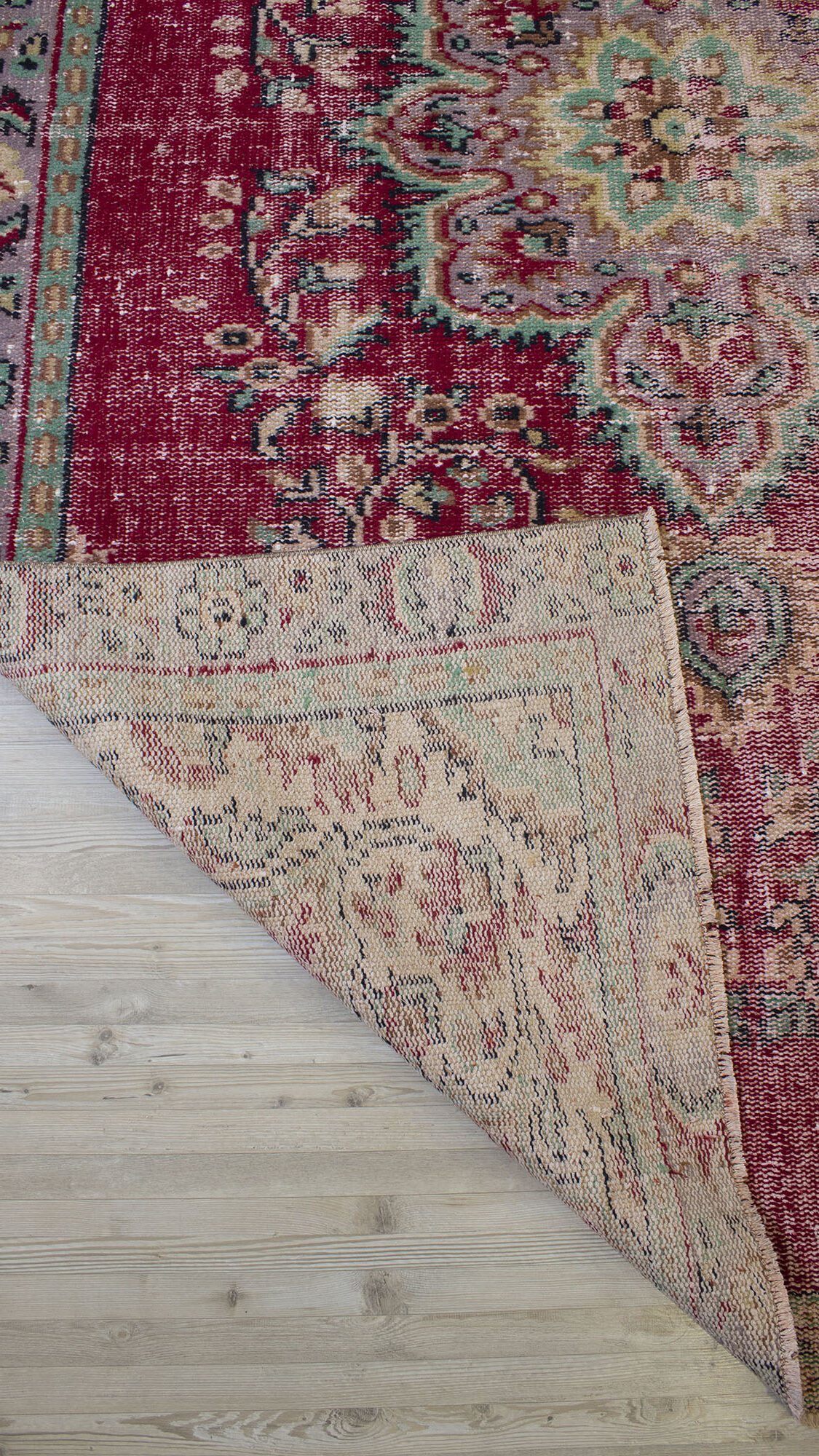 Vintage Distressed Wool Rug — detail view 3, handmade vintage rug