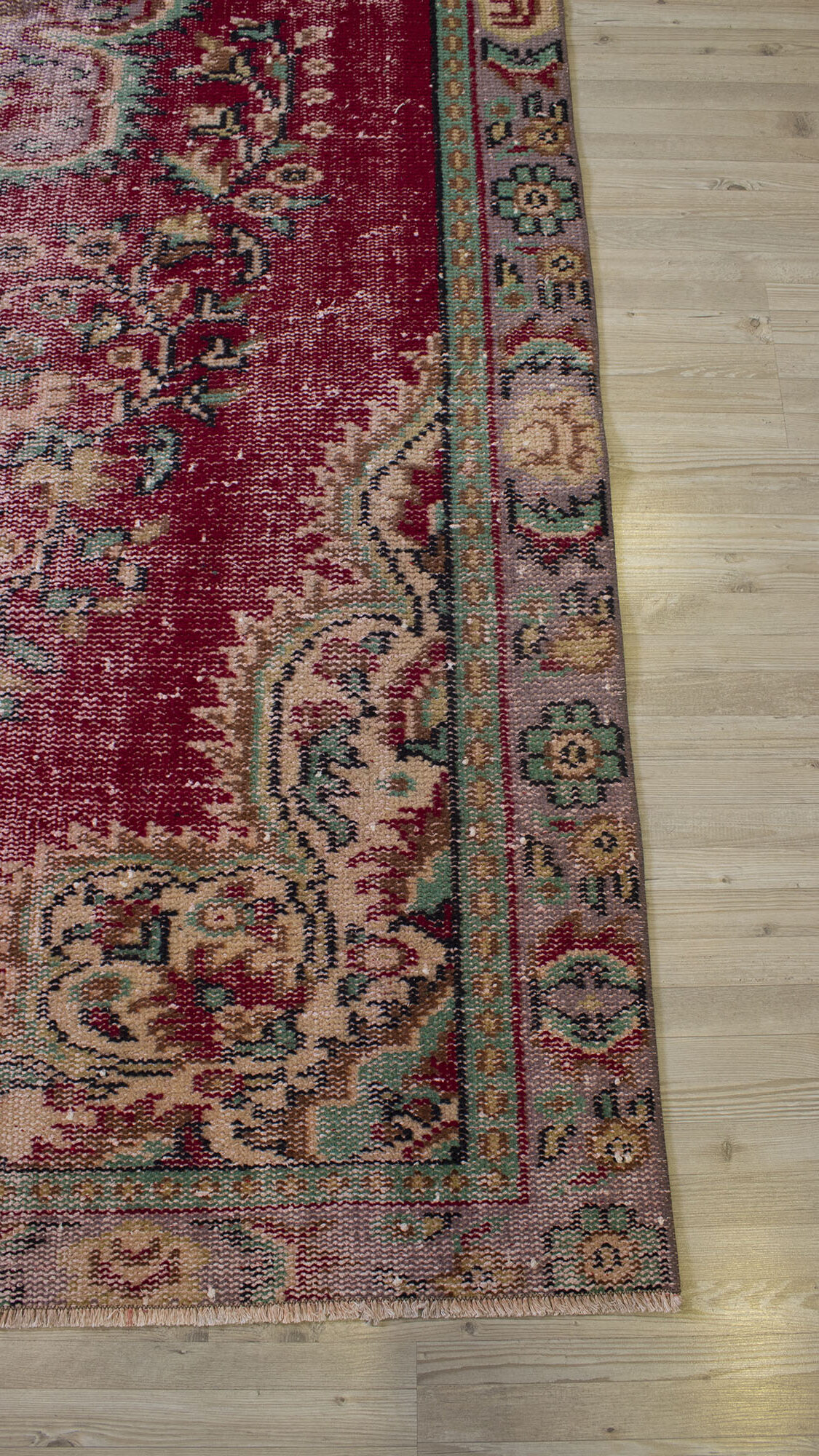 Vintage Distressed Wool Rug — detail view 4, handmade vintage rug