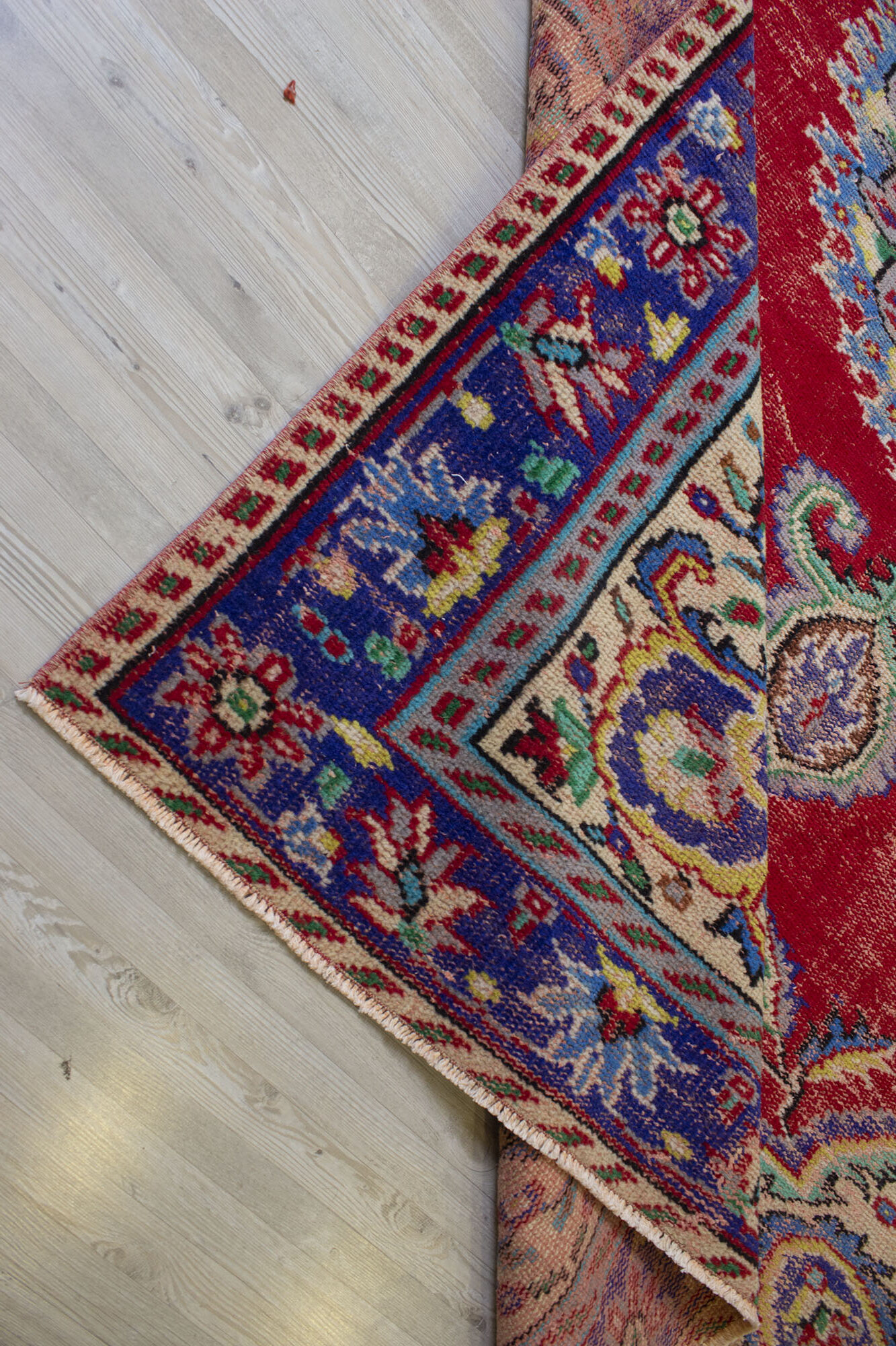 Handcrafted Distressed Rug — detail view 5, handmade vintage rug