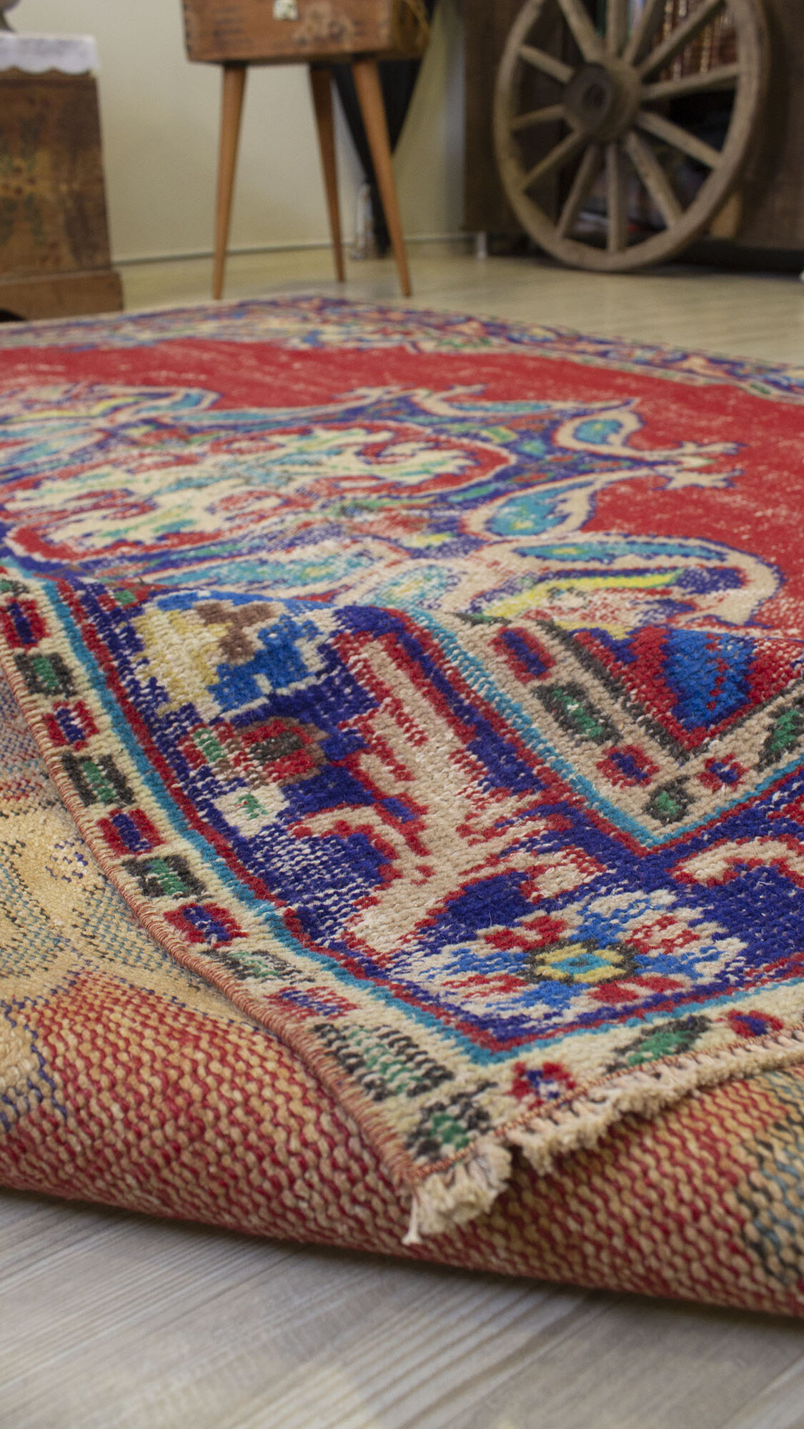 Handwoven Rug Dye-Dyed — detail view 4, handmade vintage rug