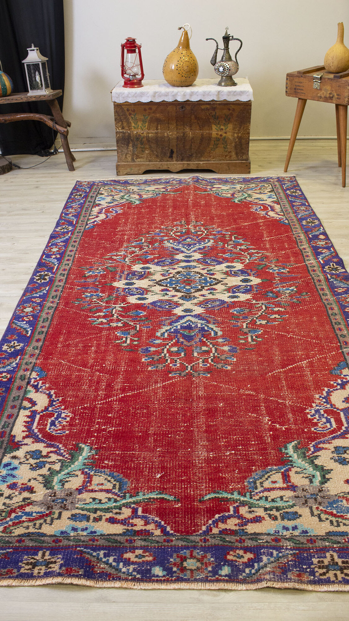 Geleneksel Vintage El Yapımı Halısı 140x270 cm 10500 - Görsel 7