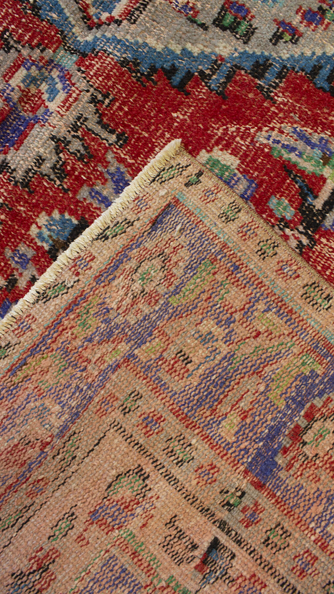 Handmade Distressed Rug — detail view 3, handmade vintage rug