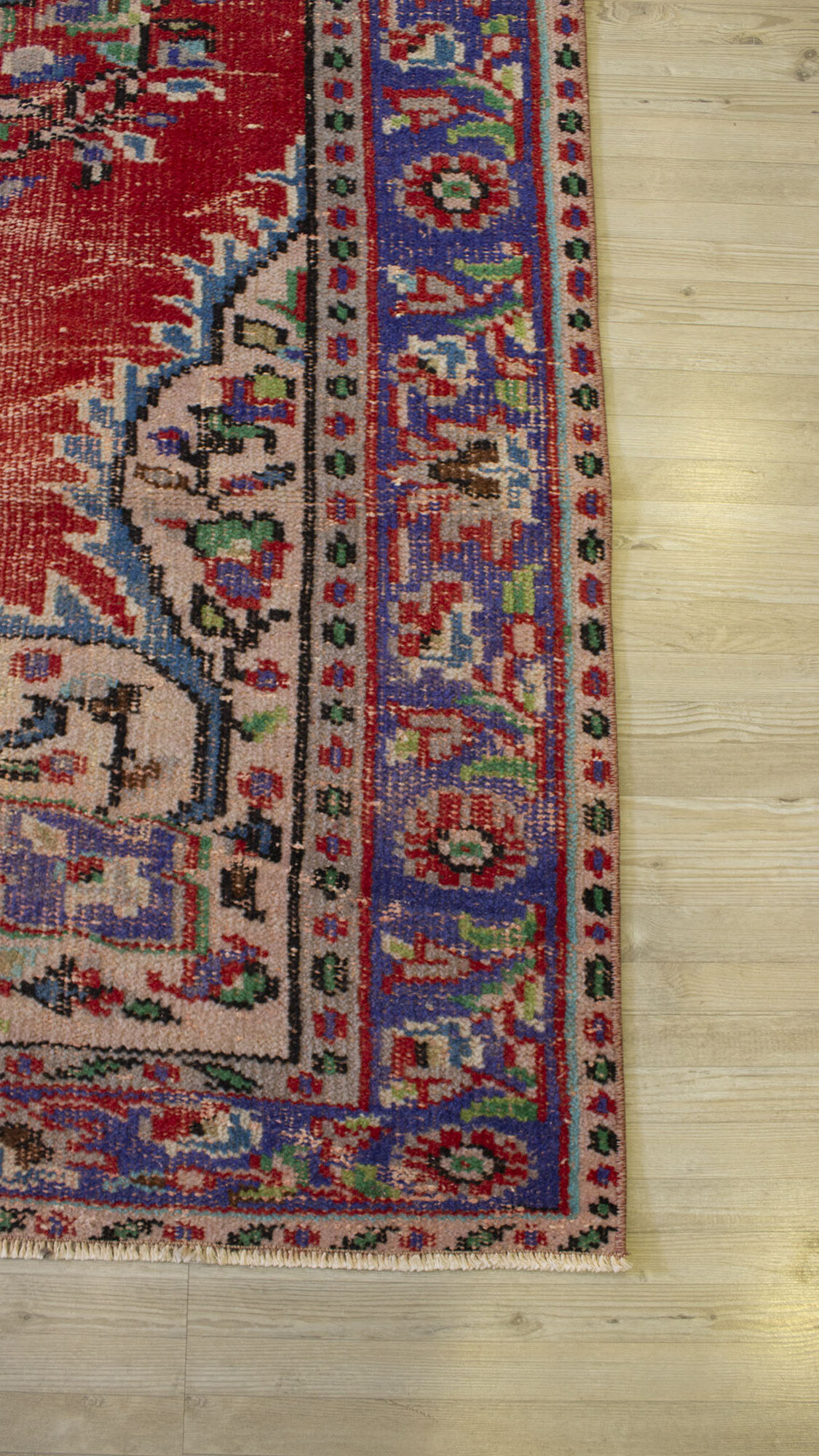 Handmade Distressed Rug — detail view 5, handmade vintage rug