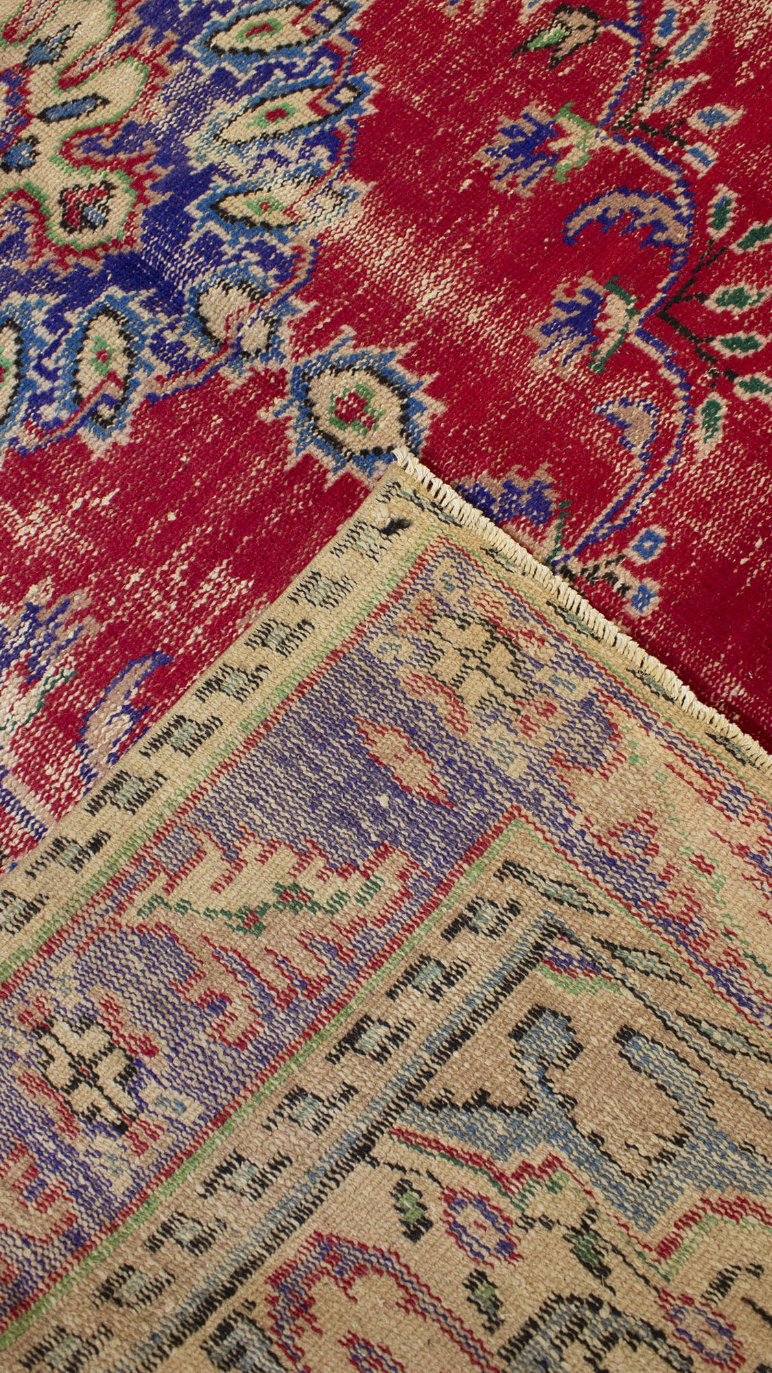 Vintage Handwoven Wool Rug — detail view 4, handmade vintage rug