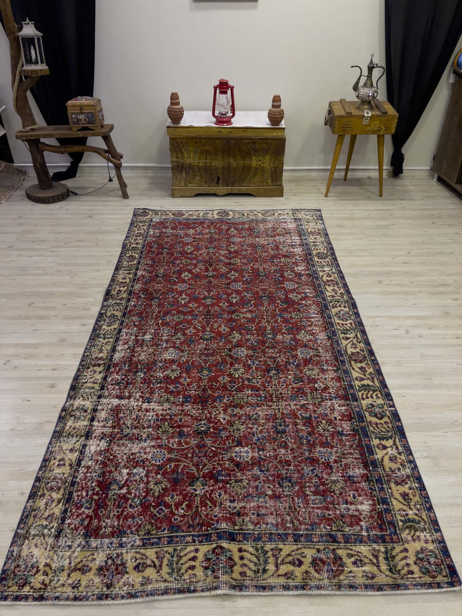Traditional Vintage Handmade Rug — detail view 3, handmade vintage rug