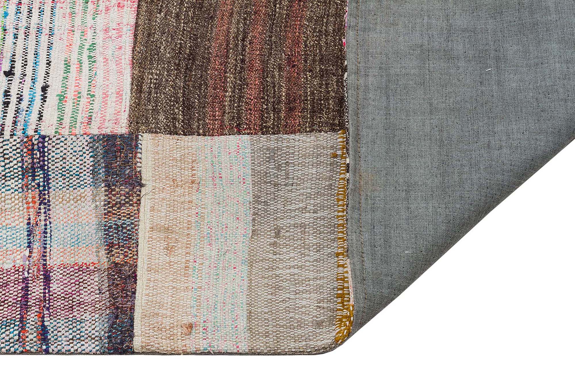Vintage-Style Hand-Woven Patchwork Rug — detail view 3, handmade vintage rug
