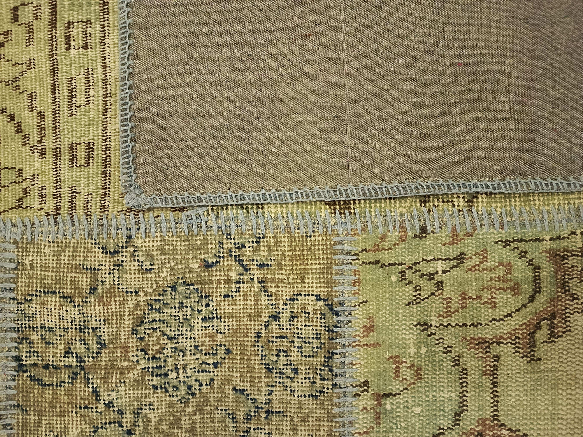 Vintage Handwoven Patchwork Rug — detail view 5, handmade vintage rug