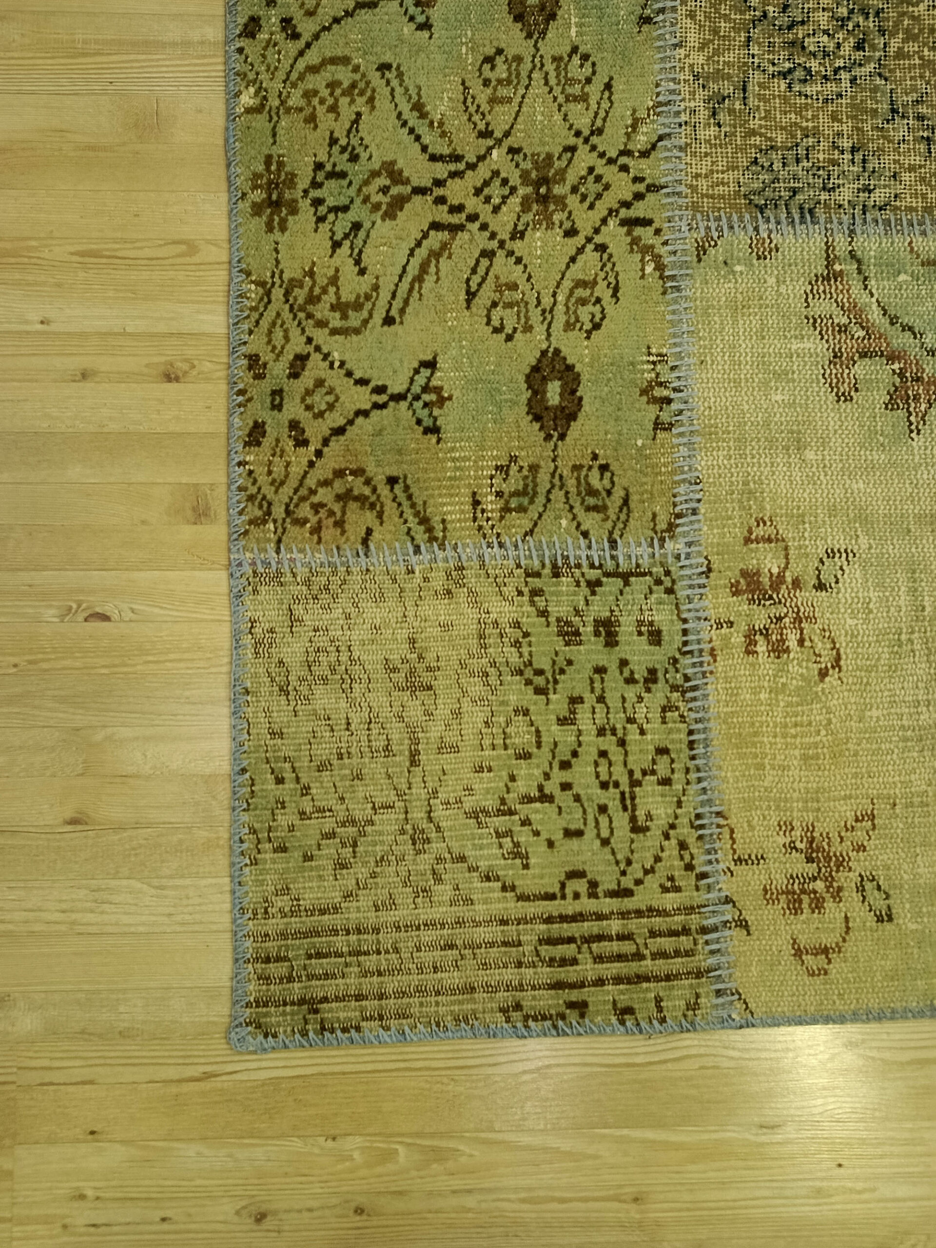 Vintage Handwoven Patchwork Rug — detail view 4, handmade vintage rug