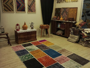 El İşçiliği Eskitme Patchwork Halı   160x230 cm  6511