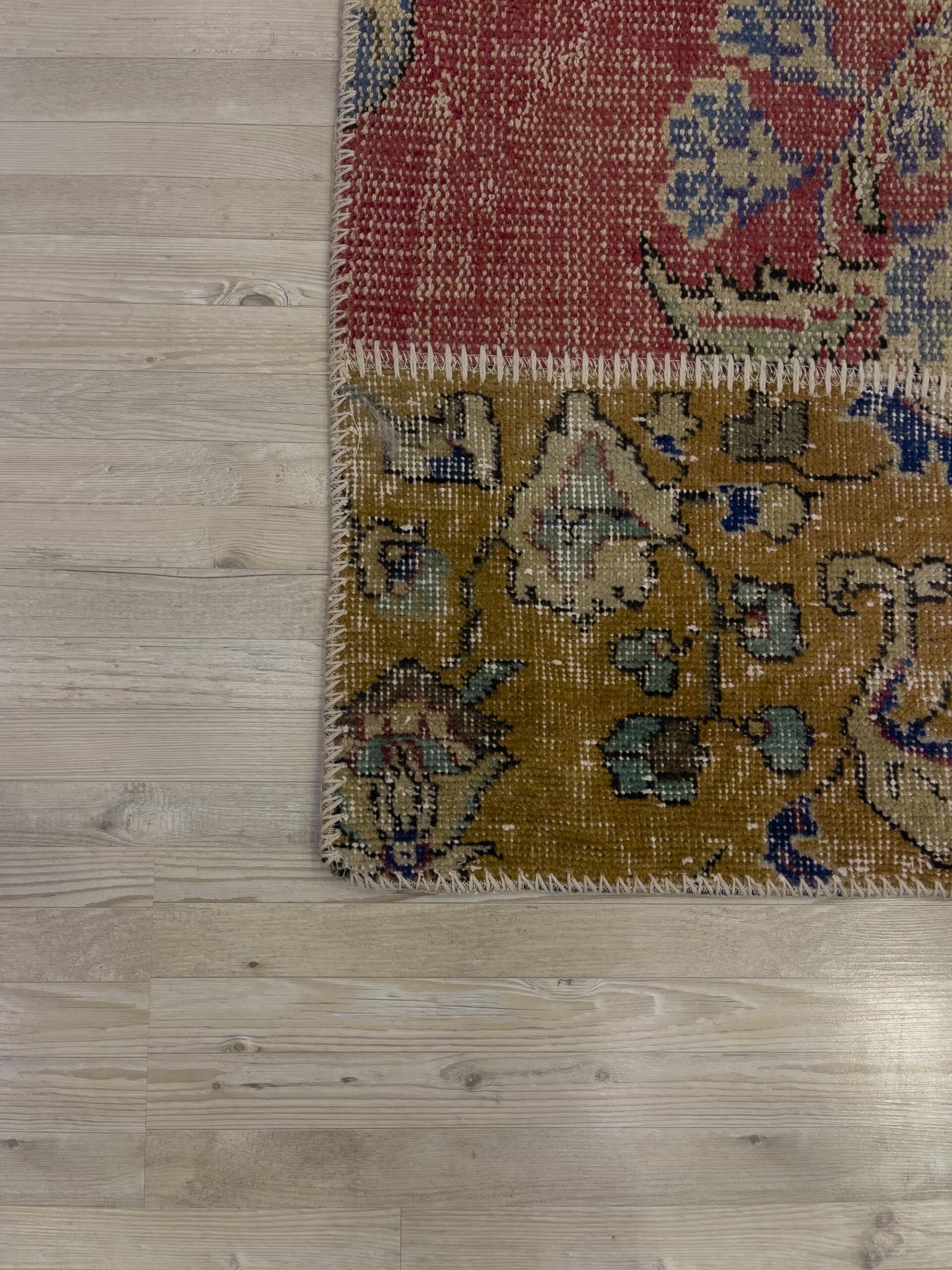Vintage-Style Handwoven Patchwork Rug — detail view 4, handmade vintage rug