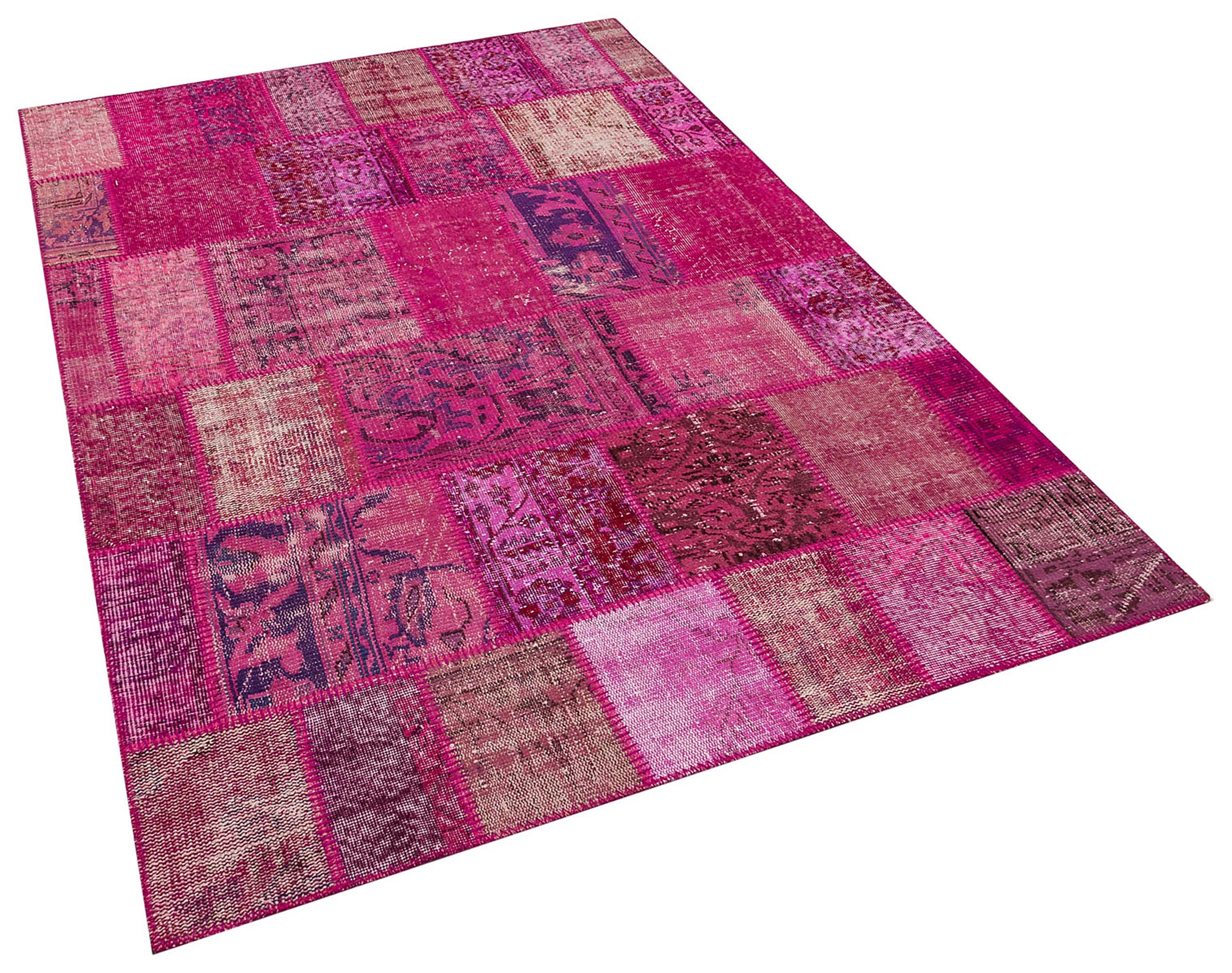 Hand-Woven Patchwork Rug with Fine Craftsmanship, vintage rug, Handmade, hand-knotted wool & cotton, size 160 × 230 cm, from Kayseri