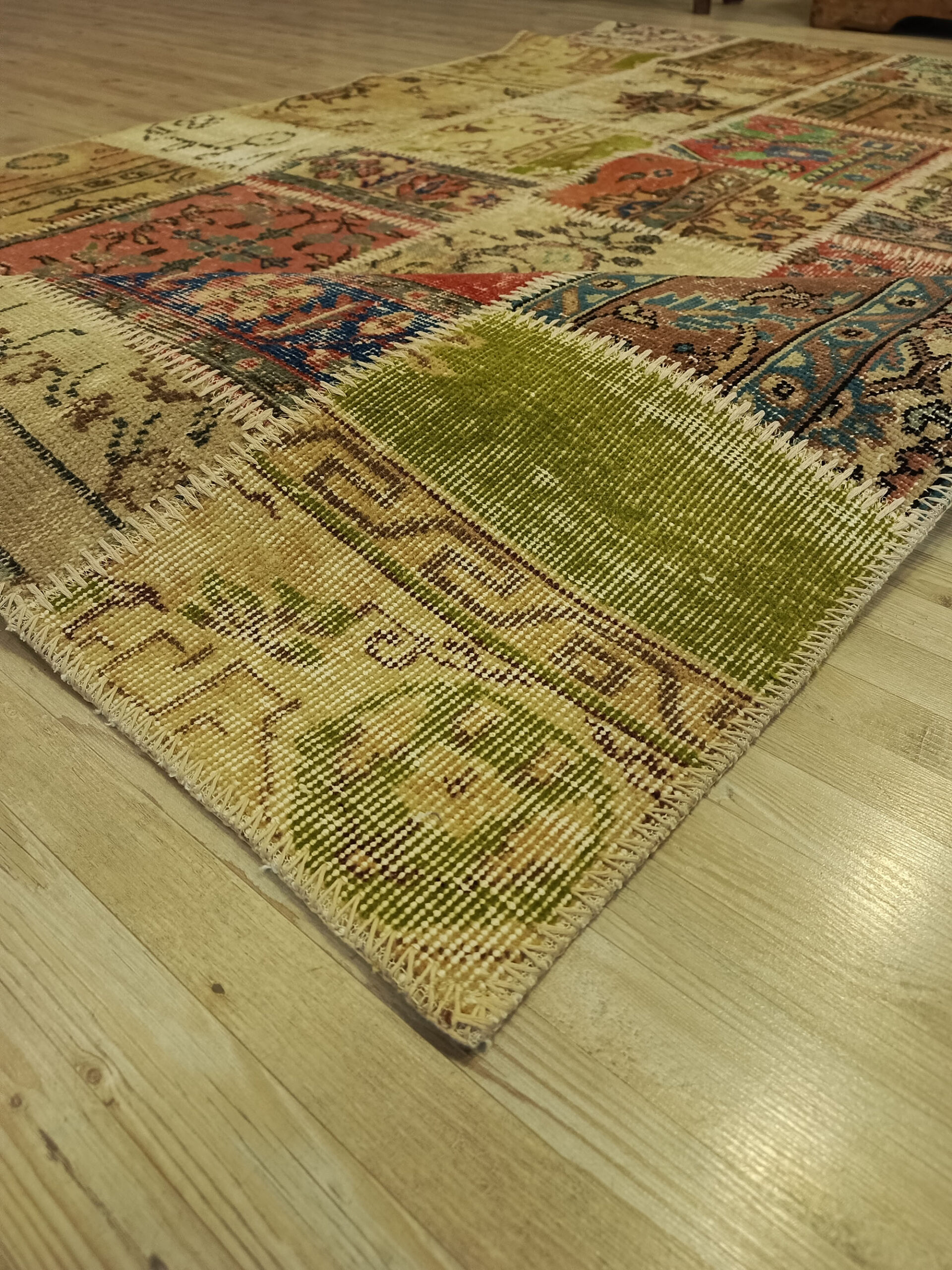 Handmade Anatolian Patchwork Rug — detail view 3, handmade vintage rug