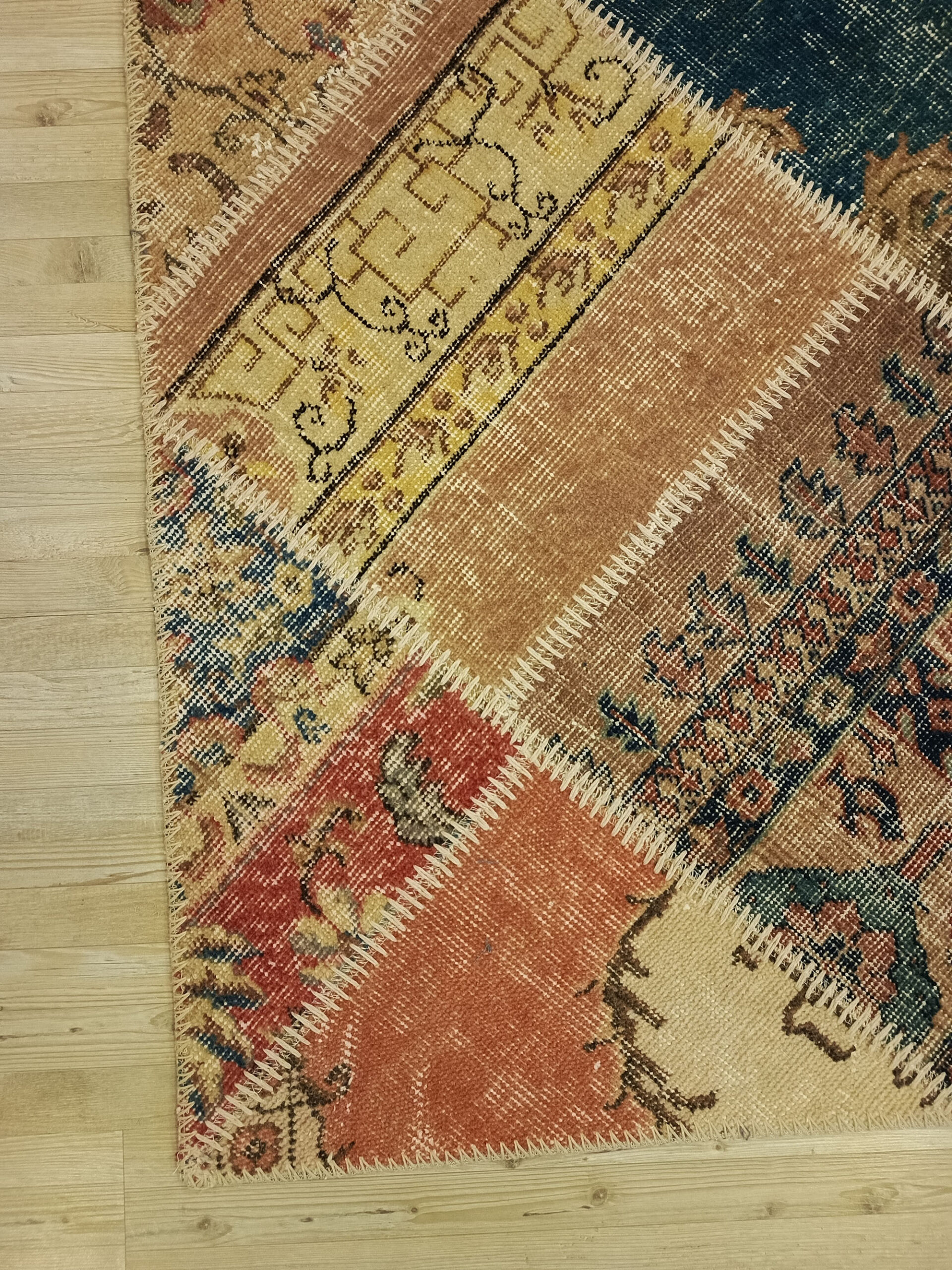Traces of the Past Patchwork Rug — detail view 4, handmade vintage rug
