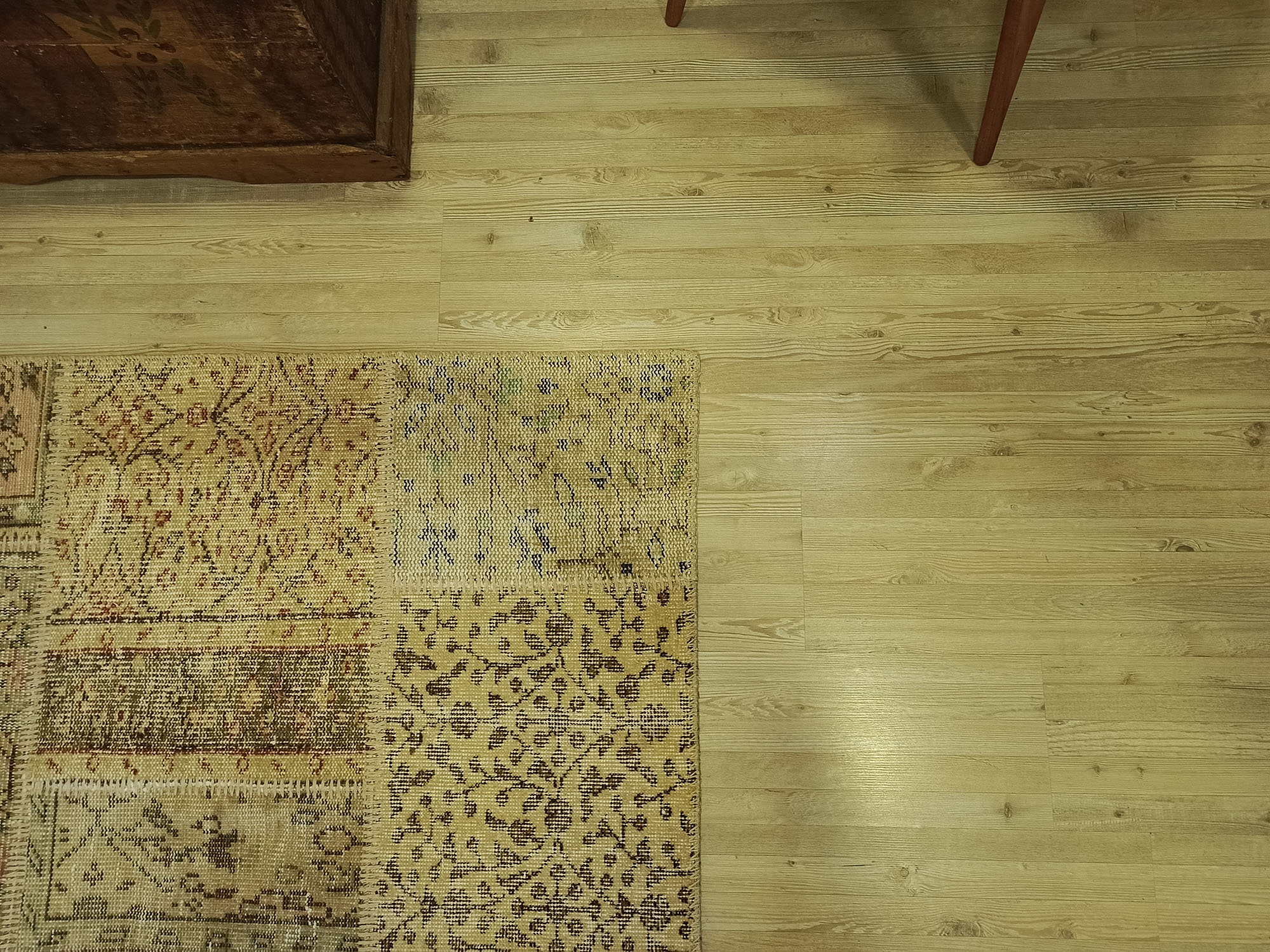 Handwoven Custom-Designed Patchwork Rug — detail view 4, handmade vintage rug