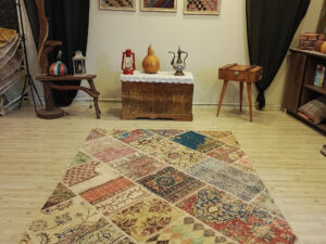 El Yapımı Eskitme Patchwork Halı   160x230 cm  6391