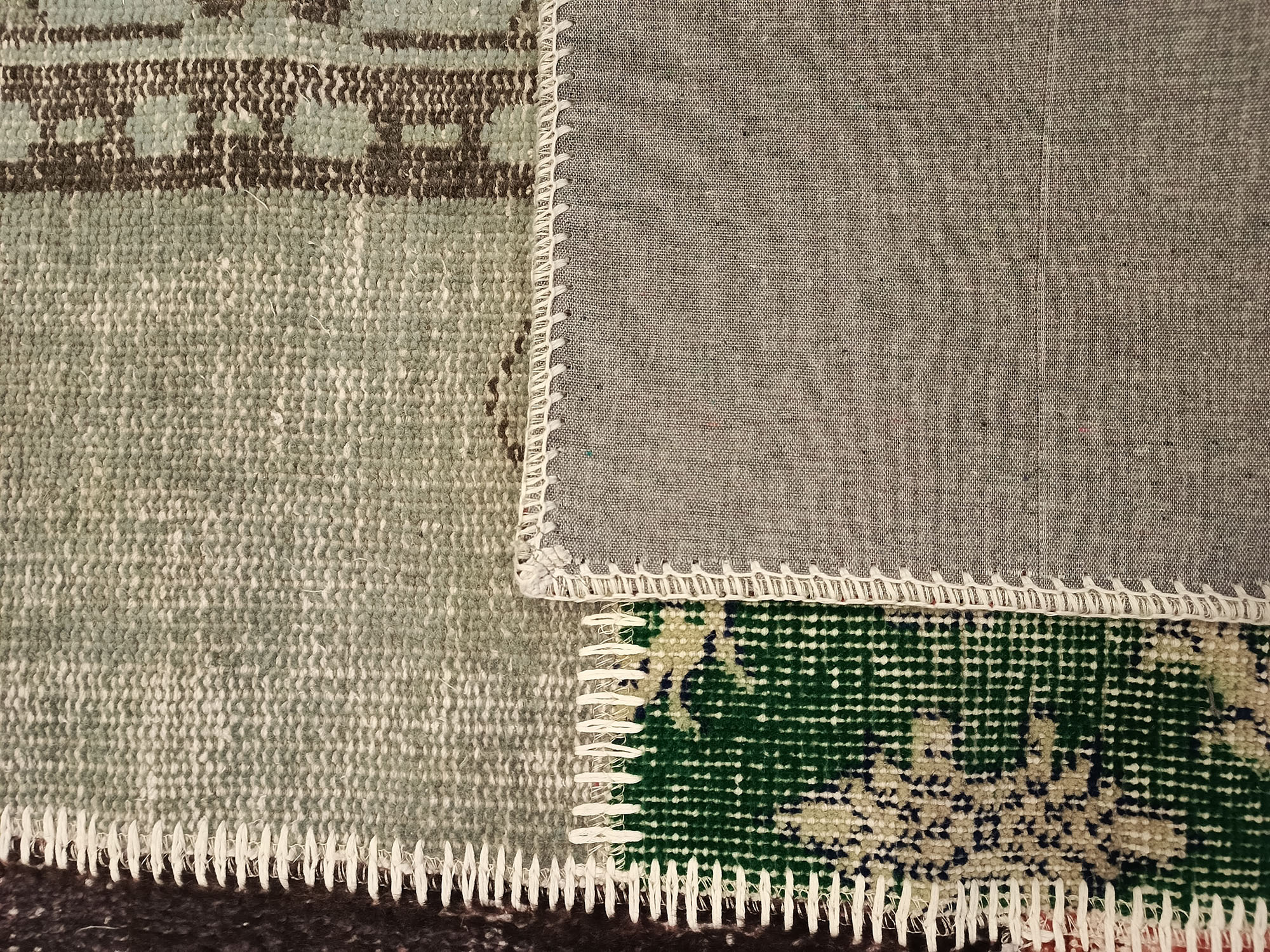 Handmade Patchwork Rug — detail view 4, handmade vintage rug