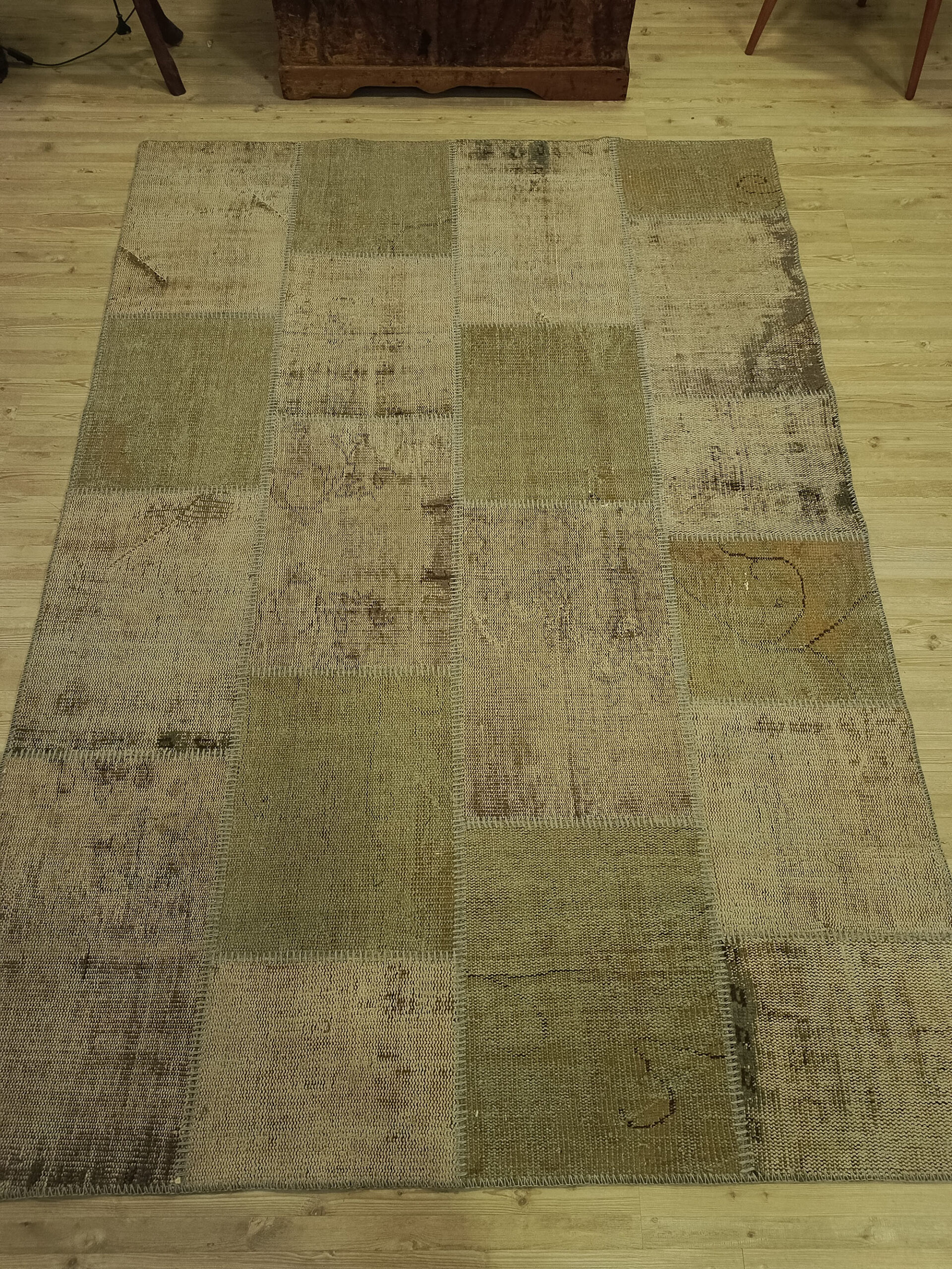 Handwoven Patchwork Rug Dyed with Natural Dyes — detail view 5, handmade vintage rug