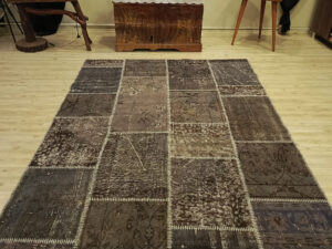 Yün Eskitme El Yapımı Patchwork Halısı   160x230 cm  6396