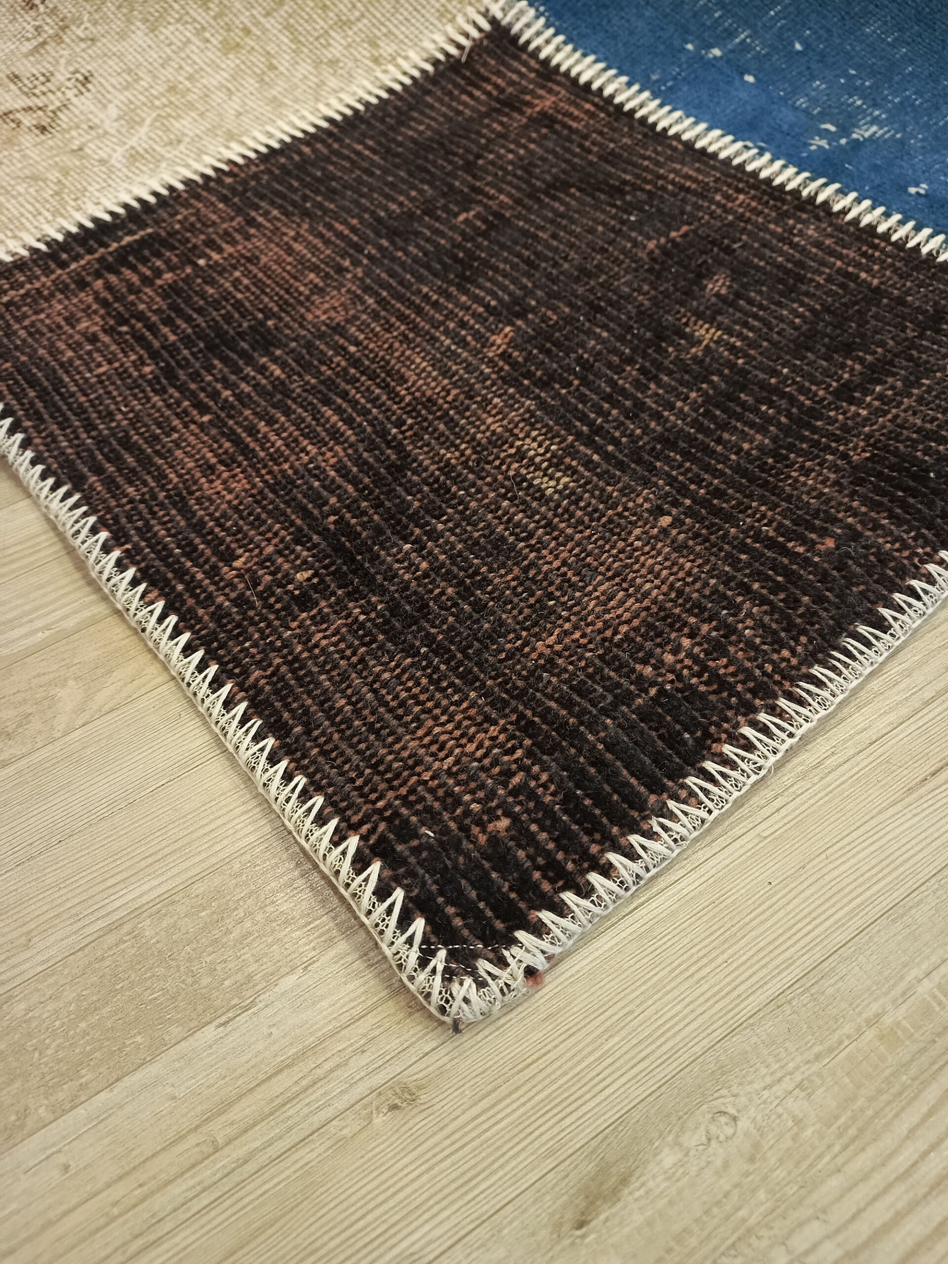 Handwoven Classic Patchwork Rug — detail view 2, handmade vintage rug