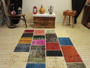 El Dokuma Klasik Patchwork Halı   160x235 cm  6404