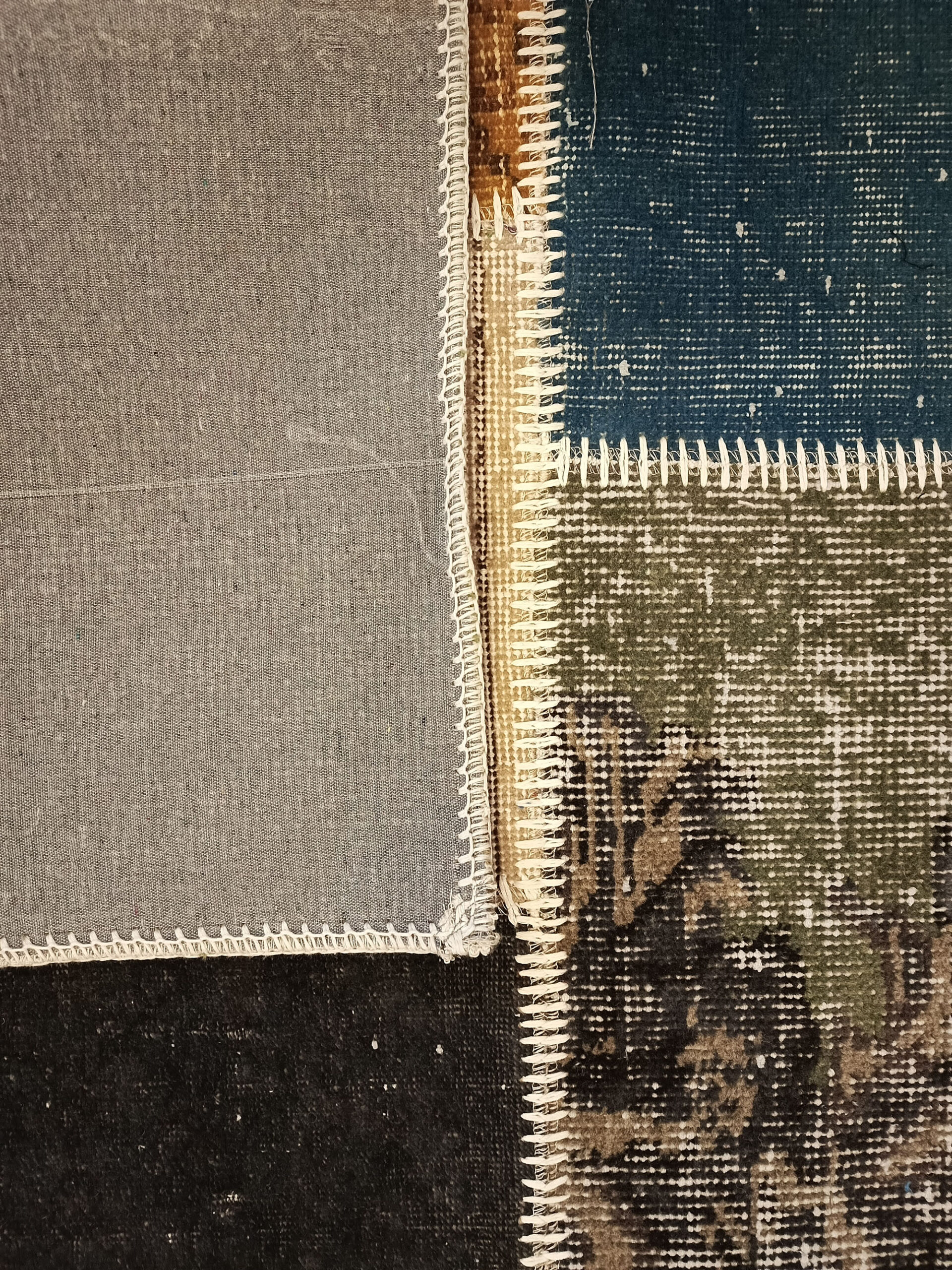 Handwoven Classic Patchwork Rug — detail view 5, handmade vintage rug