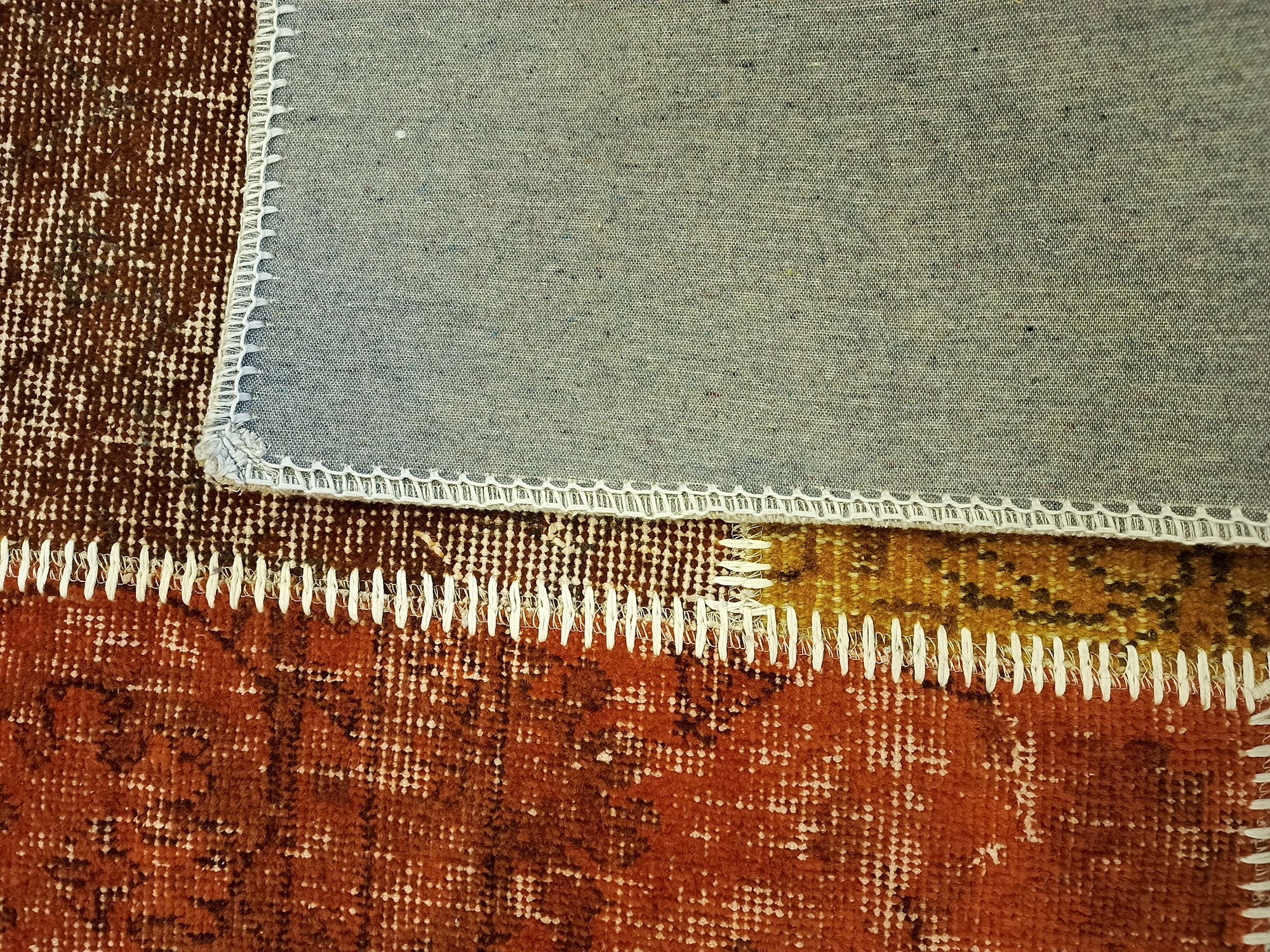 Handmade Anatolian Patchwork Rug — detail view 4, handmade vintage rug