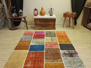 El Yapımı Anadolu Patchwork Halısı   160x235 cm  6405