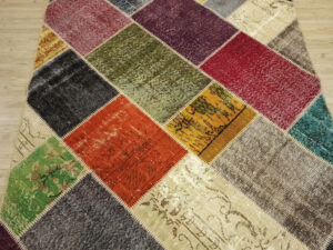Eskitme El Dokuma Yün Patchwork Halı   160x230 cm  6406