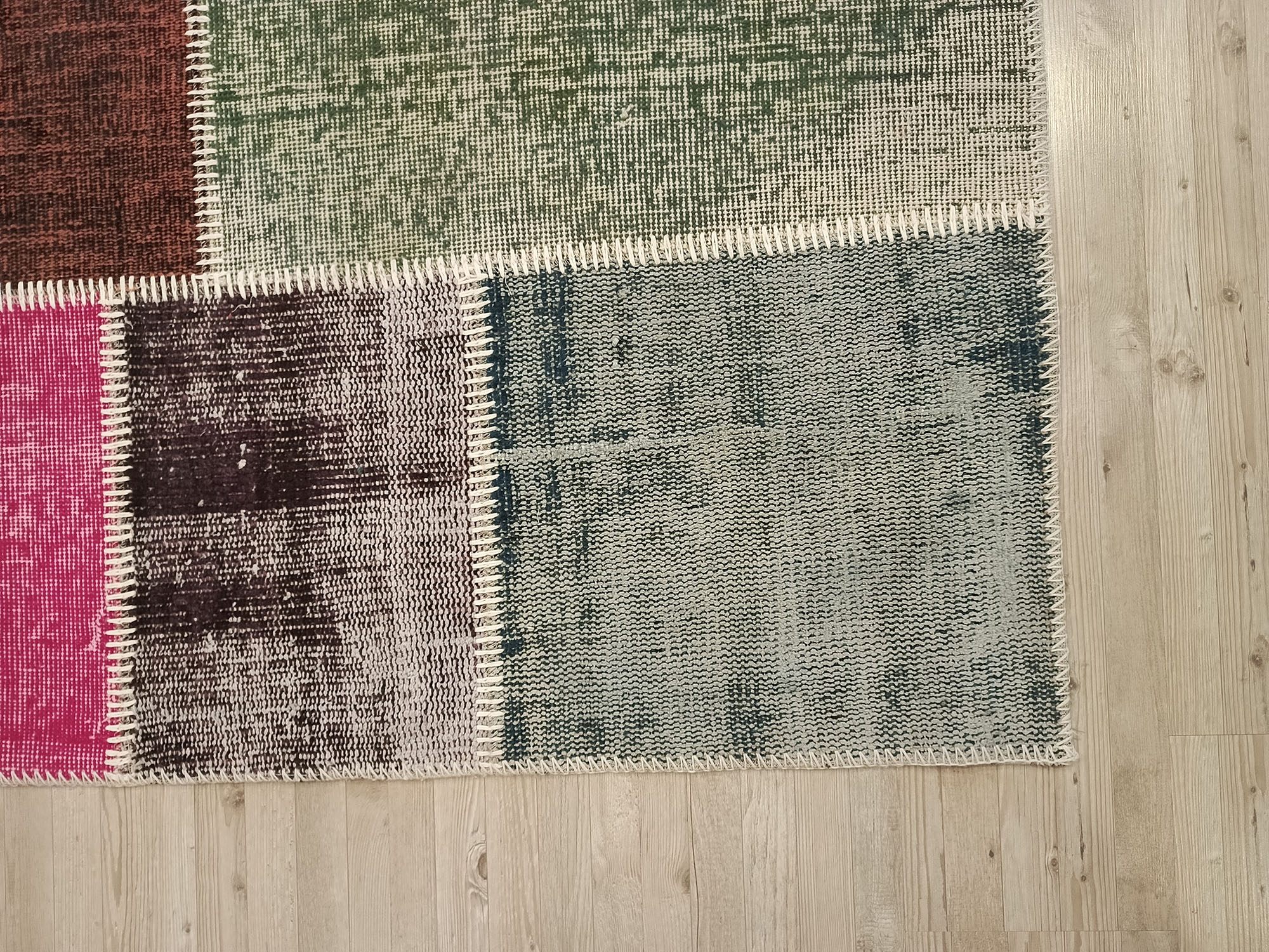 Yün Eskitme Patchwork Halı 160x230 cm 6407 - Görsel 6