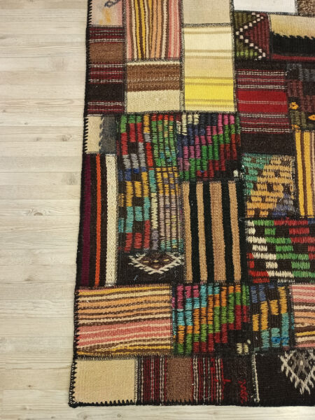 Hand-Woven Patchwork Rug with Fine Craftsmanship - SKU 6409 - Detail View