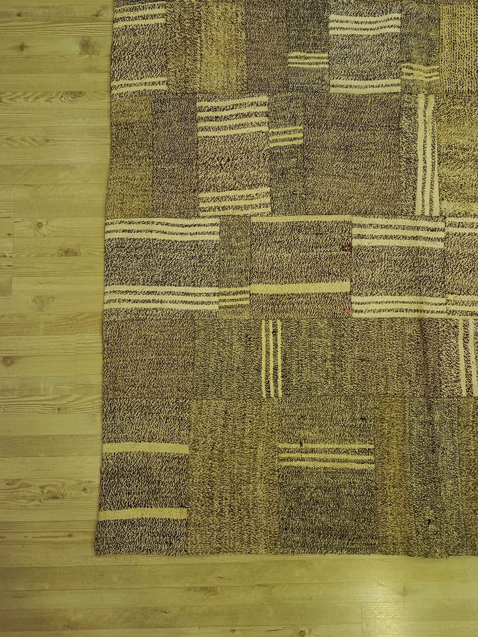 Century-Old Antique-Style Patchwork Rug — detail view 3, handmade vintage rug