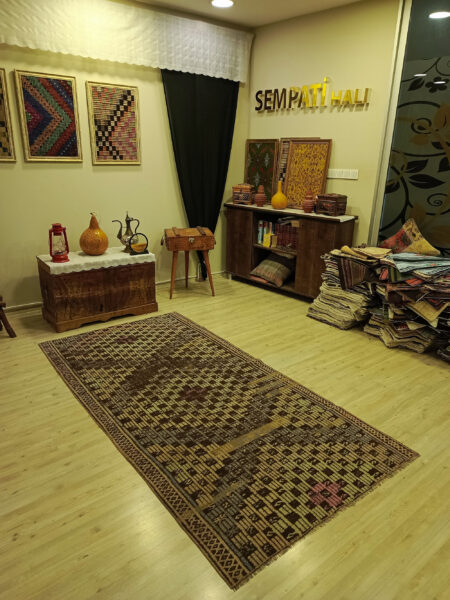 Wool Distressed Patchwork Rug - SKU 6418 - Detail View