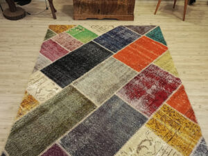 El Dokuma Özel Tasarım Patchwork Halı   160x230 cm  6501