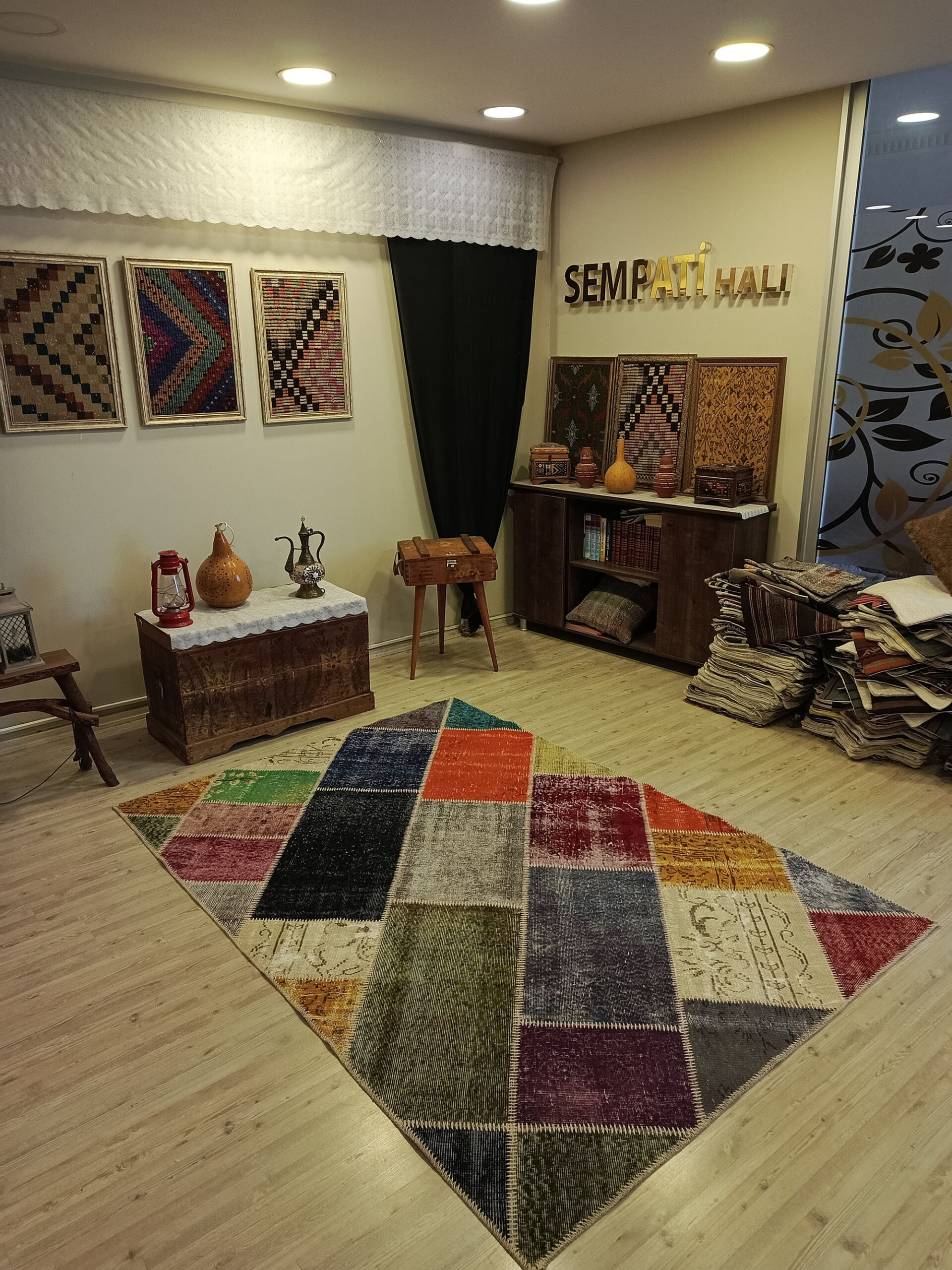 El Dokuma Özel Tasarım Patchwork Halı 160x230 cm 6501 - Görsel 8