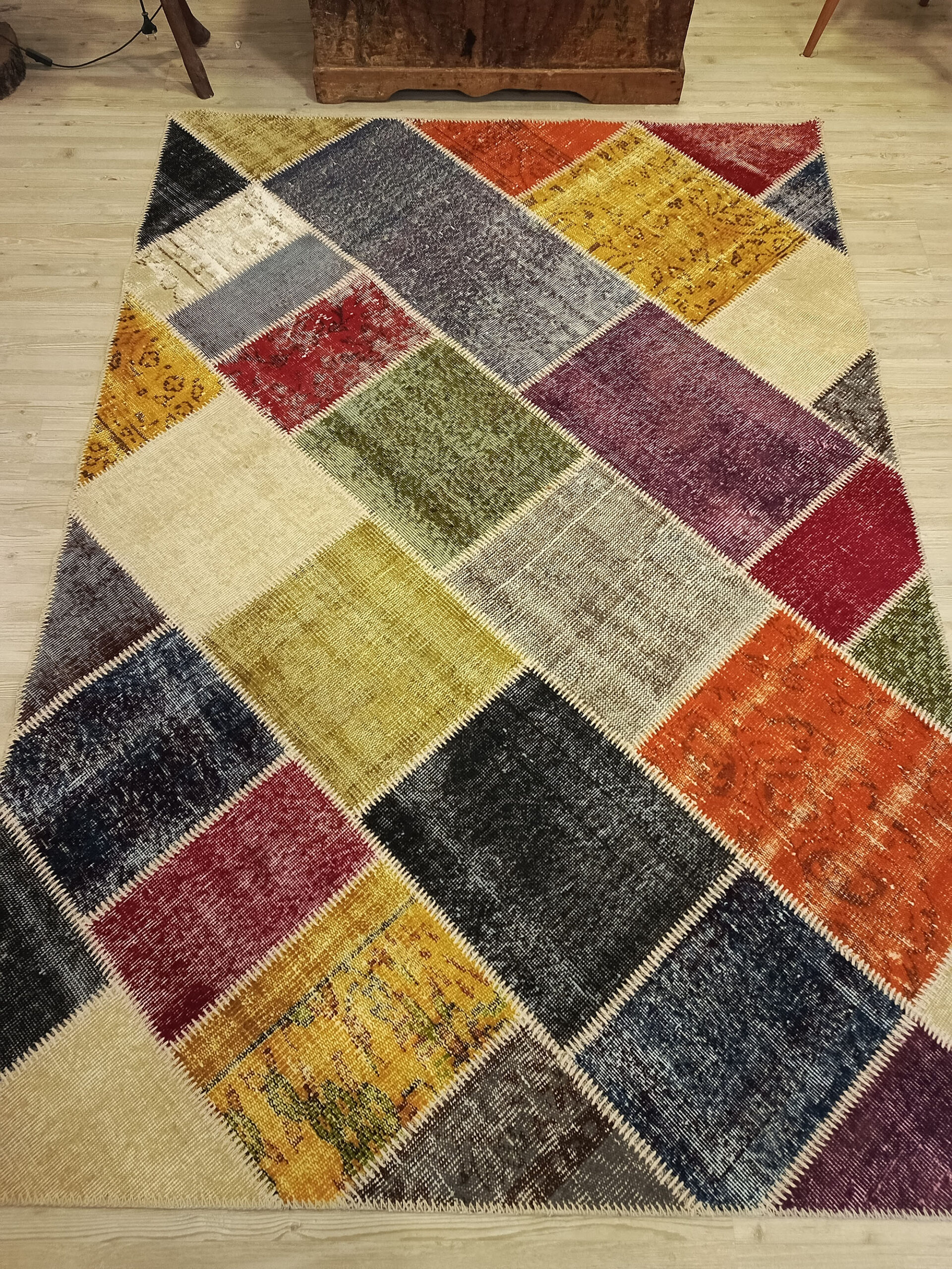 Doğal Dokuma Patchwork Halı 160x227 cm 6508 - Görsel 7