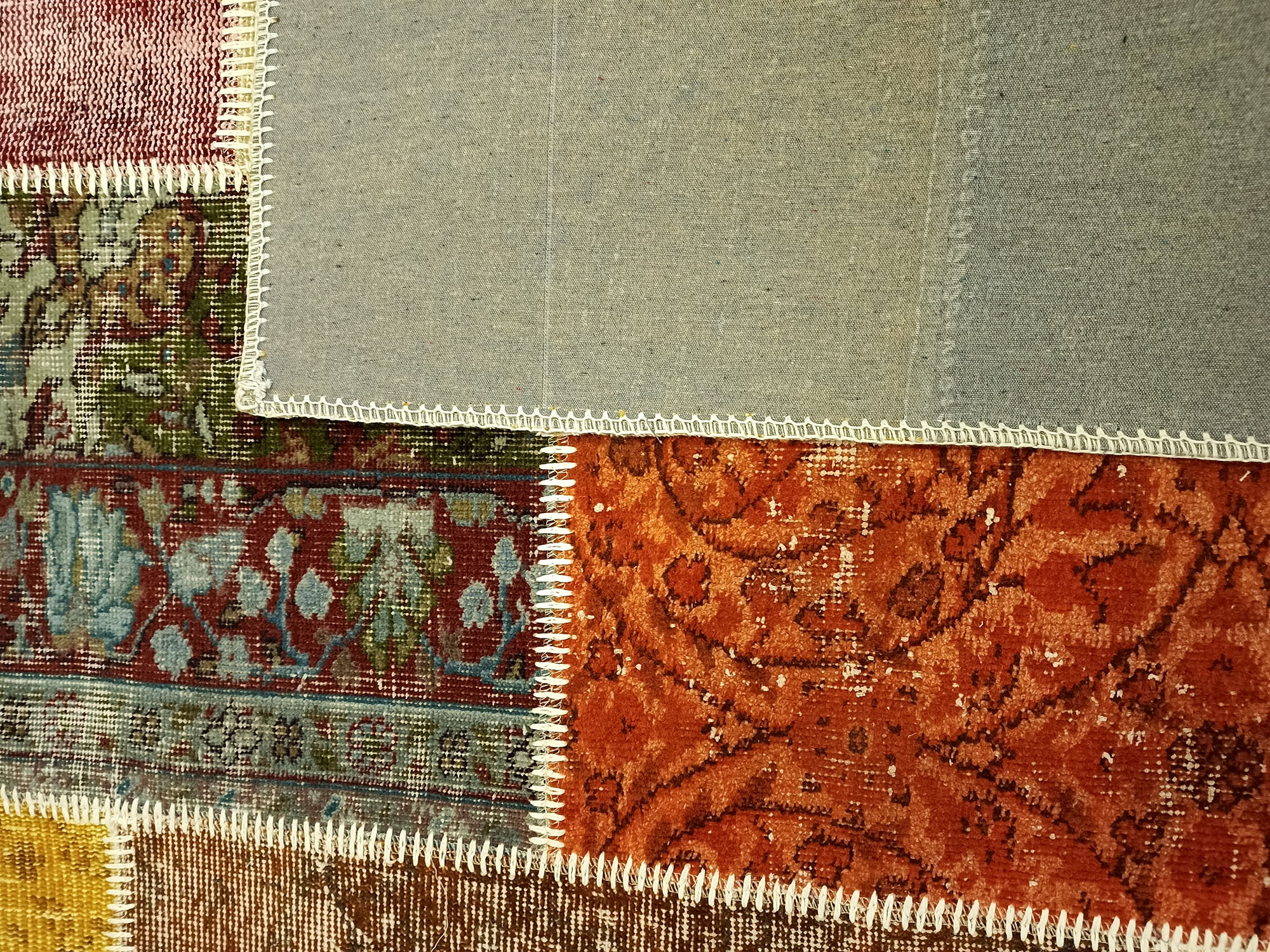Eski Tarz El Dokuma Patchwork Halı 160x230 cm 6509 - Görsel 7