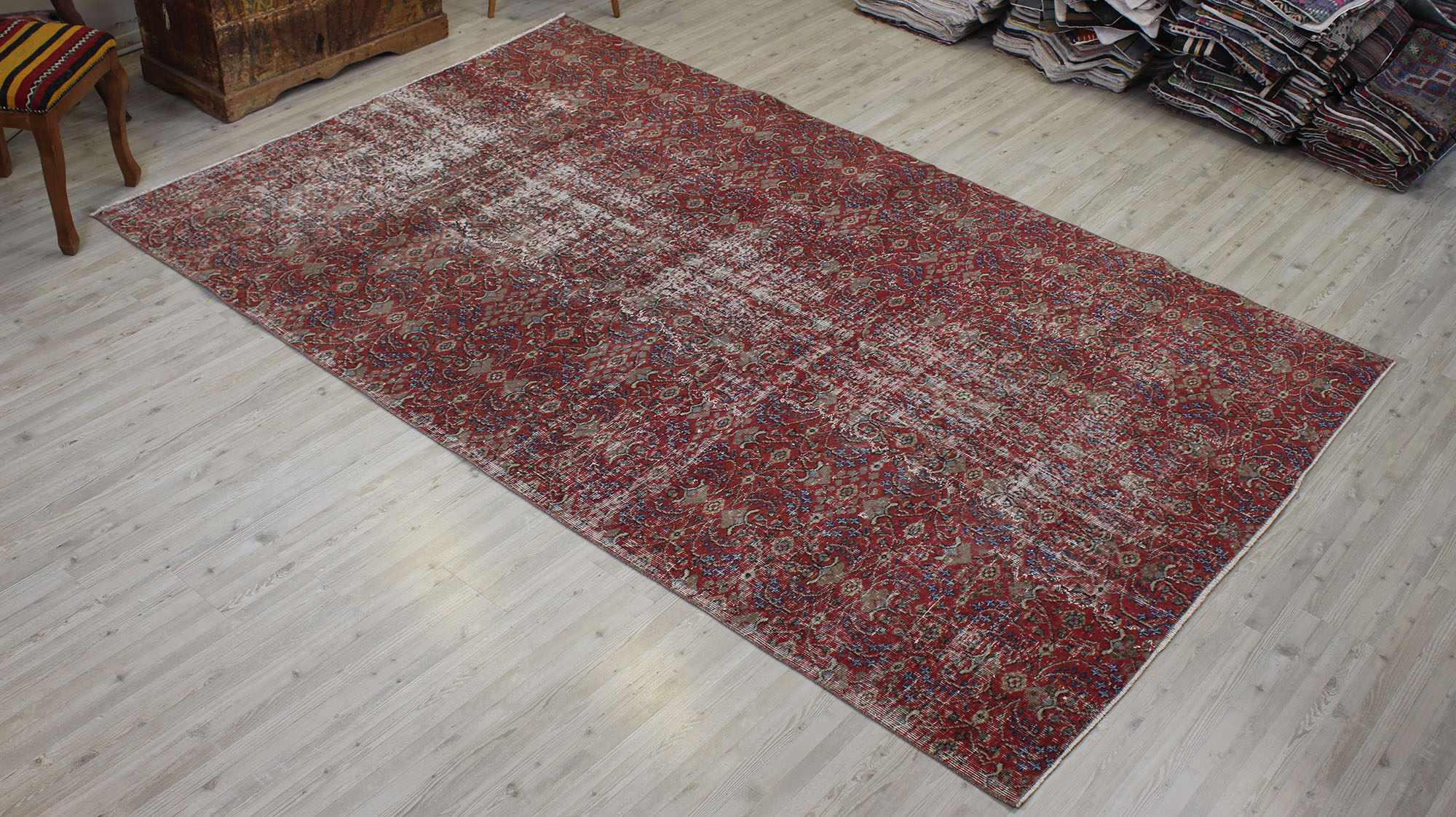 Eskitme El Yapımı Vintage Halı 188 x 293 cm 10513 - Görsel 9
